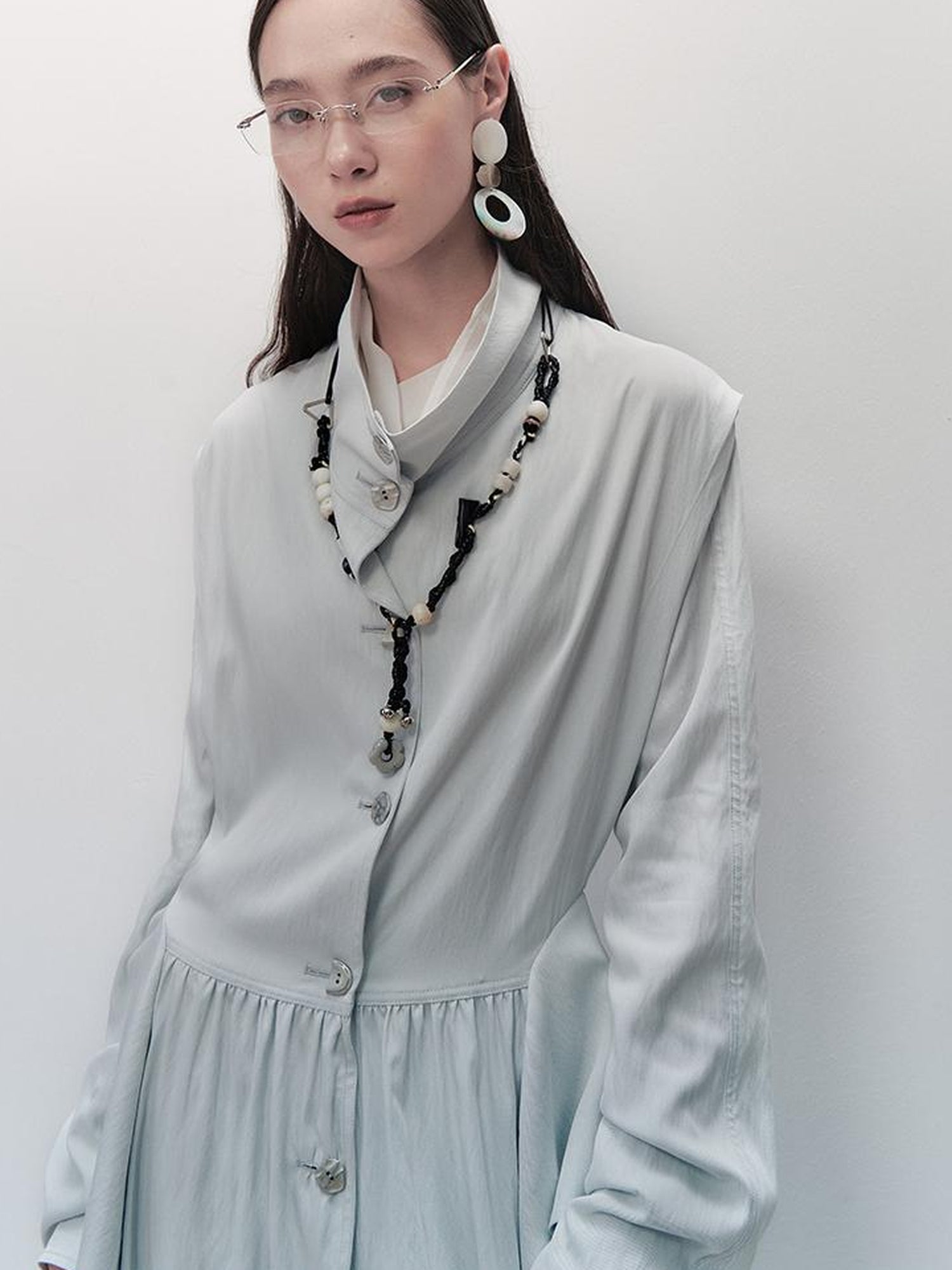 AnnoMundi Sharp Fold Asymmetrical Trench Dress