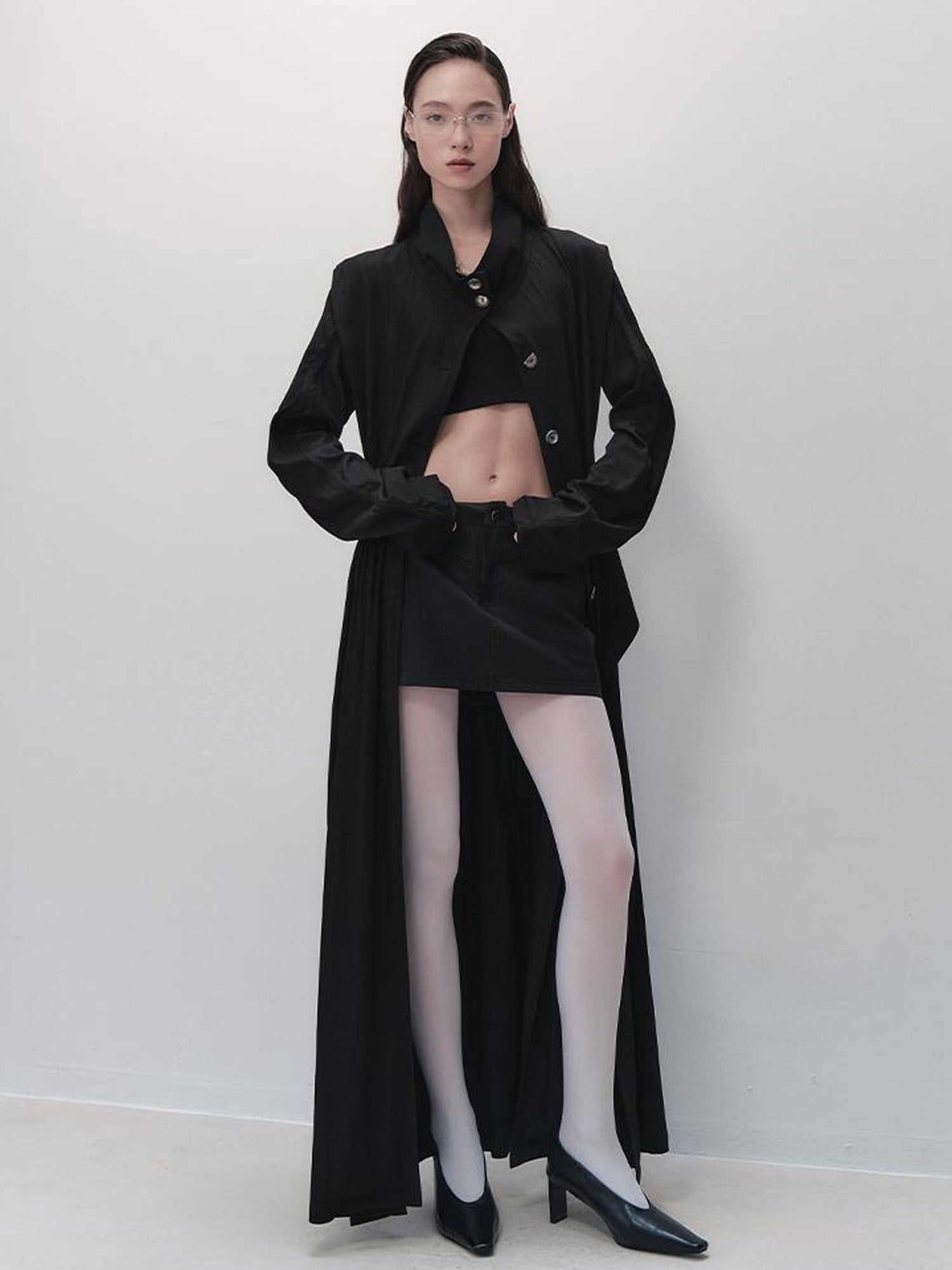 AnnoMundi Sharp Fold Asymmetrical Trench Dress