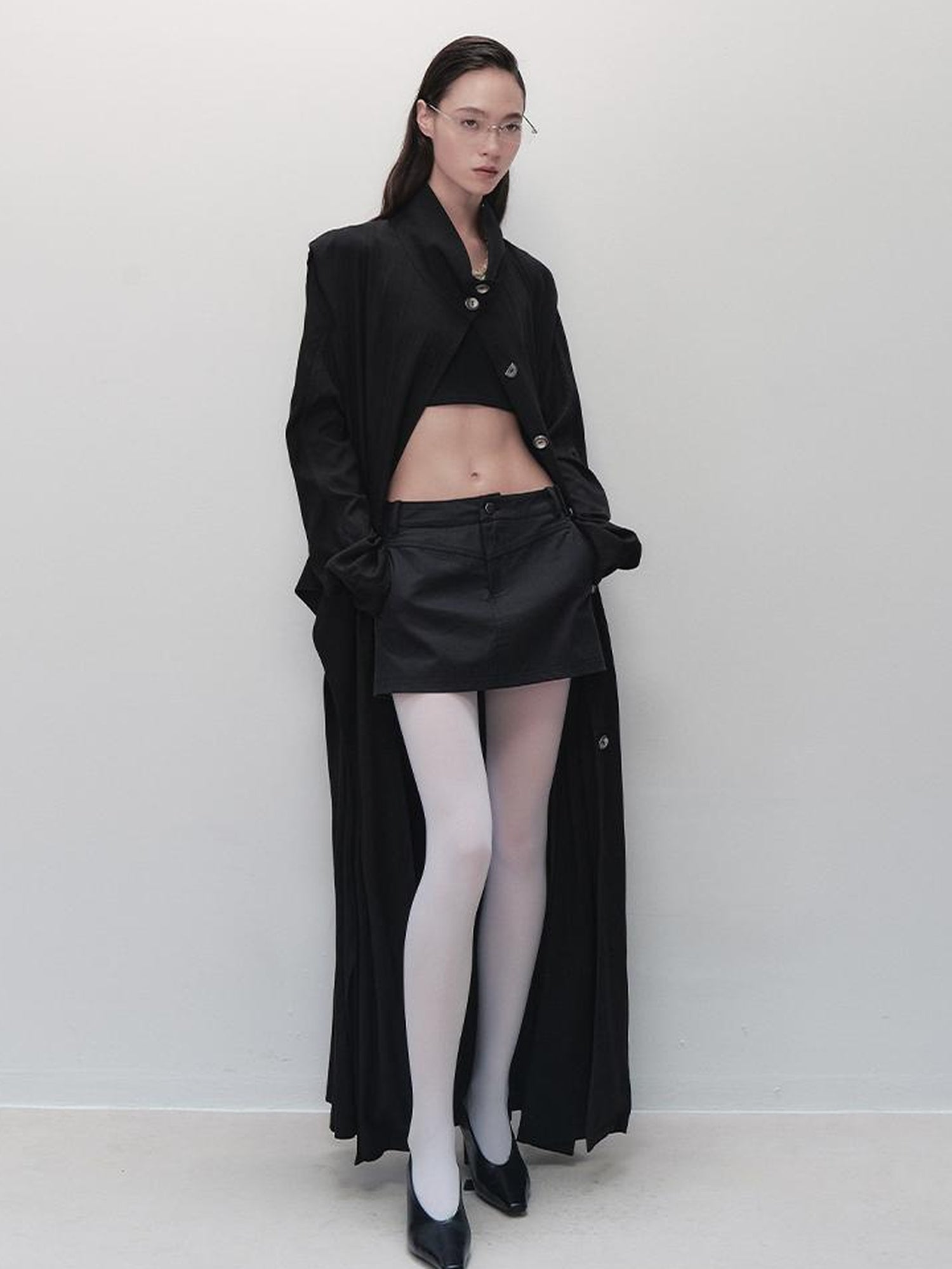 AnnoMundi Sharp Fold Asymmetrical Trench Dress