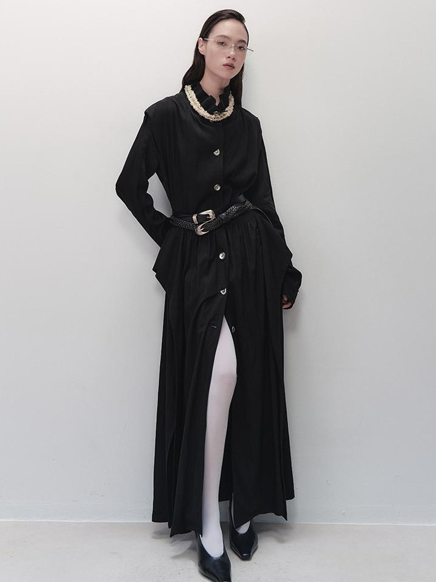 AnnoMundi Sharp Fold Asymmetrical Trench Dress