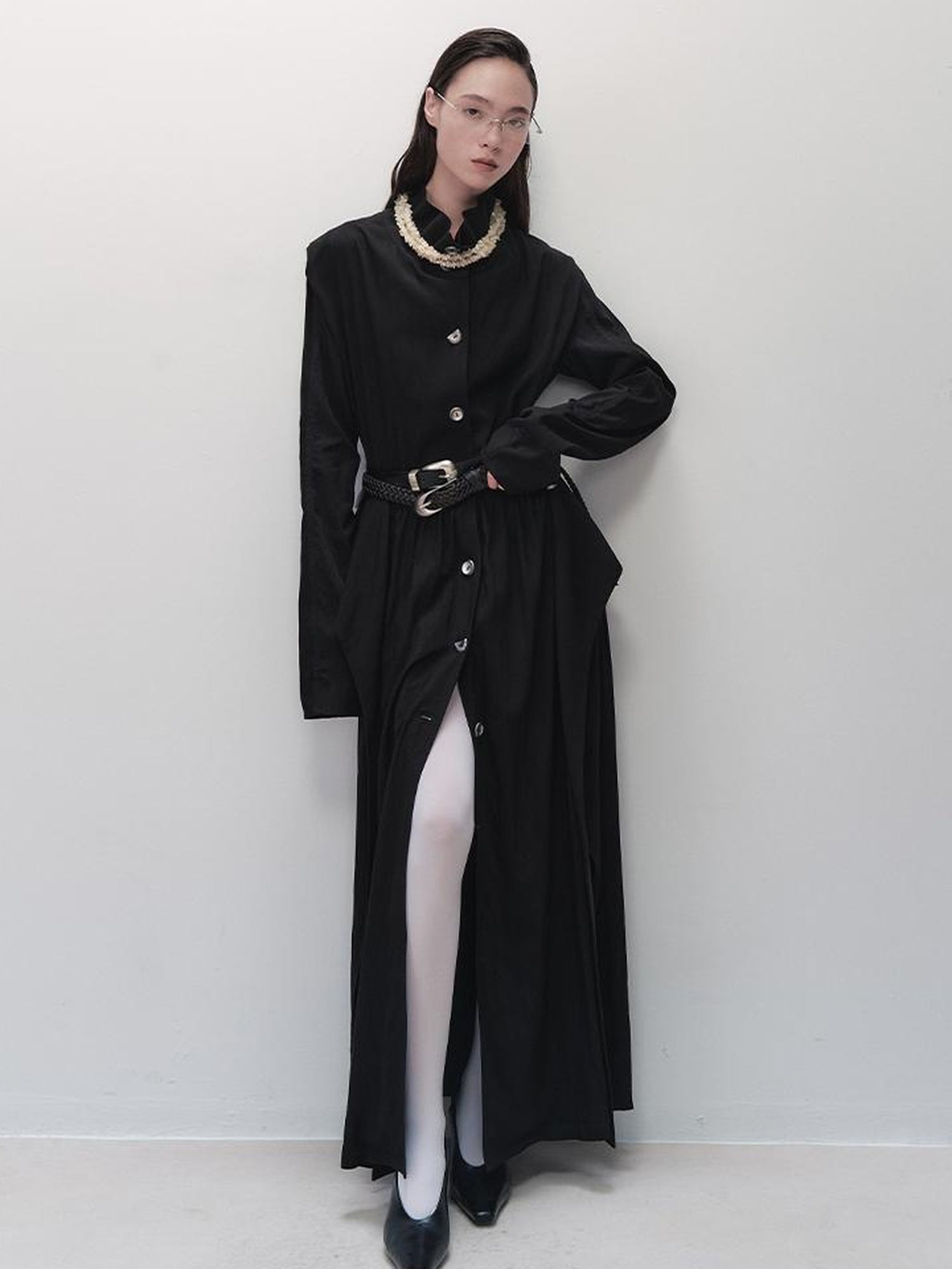 AnnoMundi Sharp Fold Asymmetrical Trench Dress