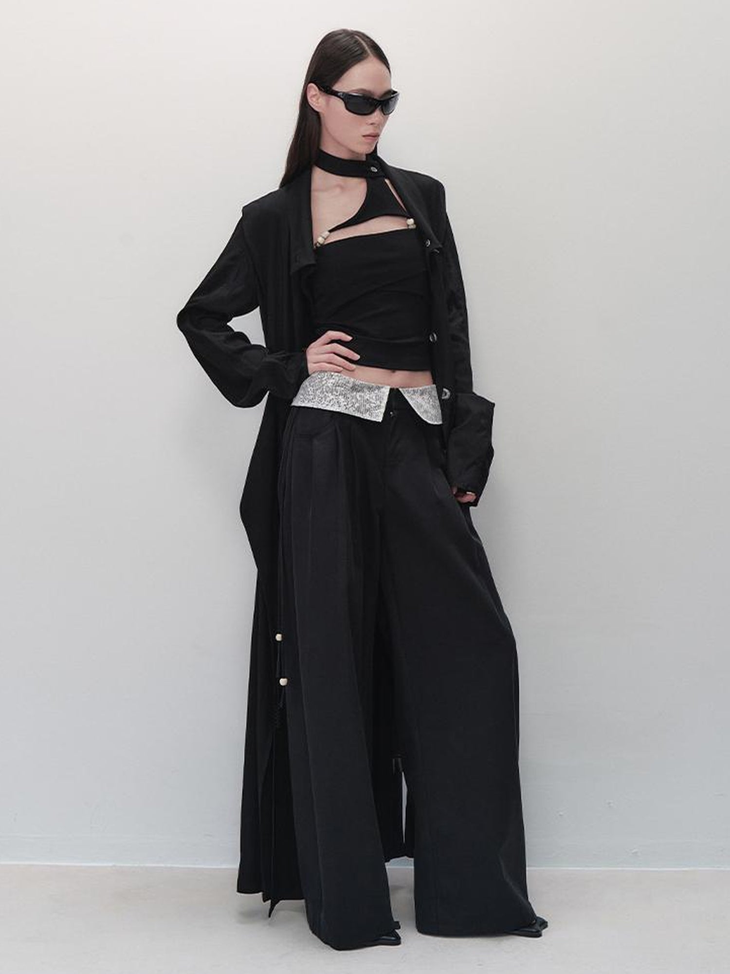 AnnoMundi Sharp Fold Asymmetrical Trench Dress
