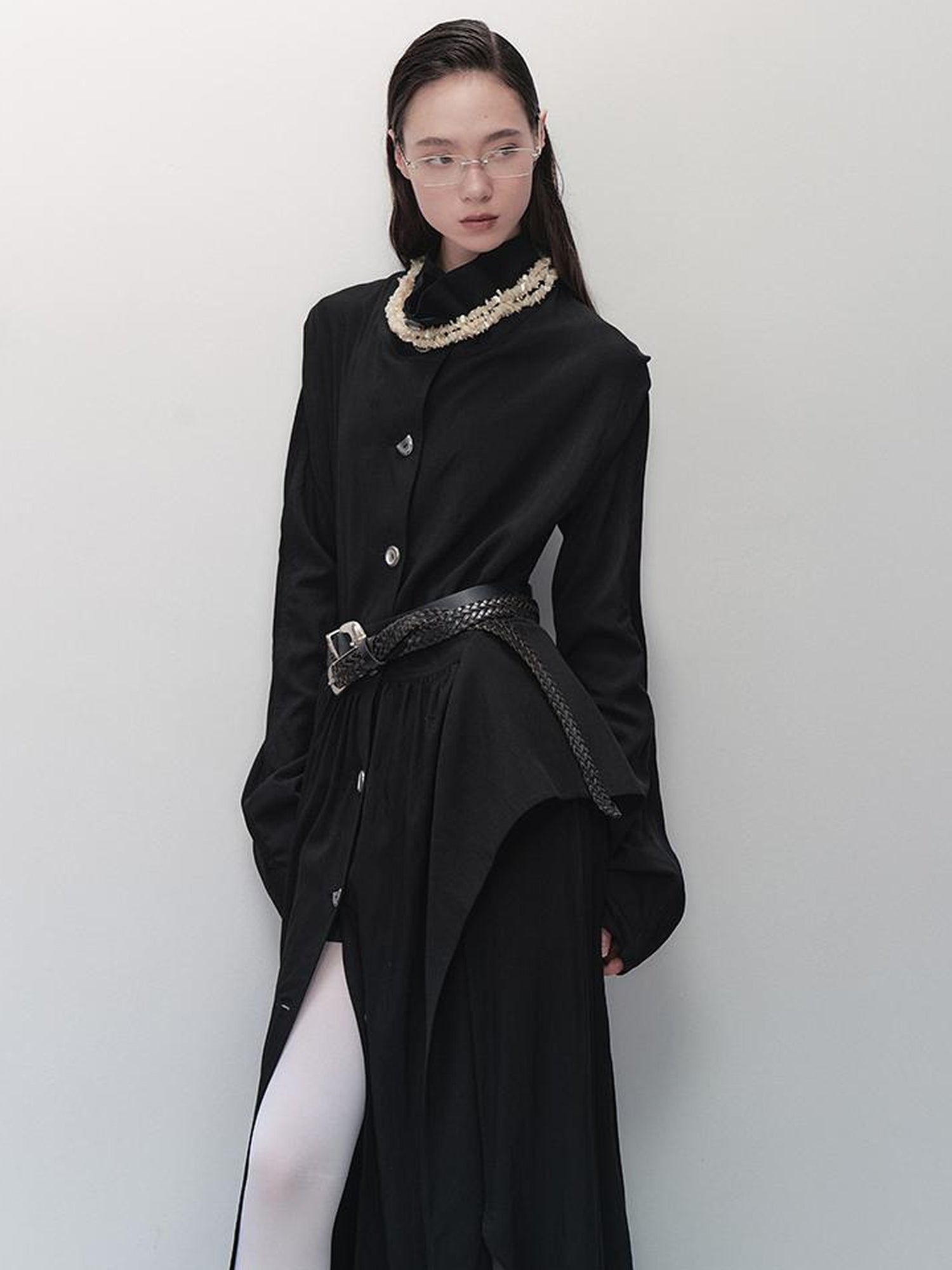 AnnoMundi Sharp Fold Asymmetrical Trench Dress