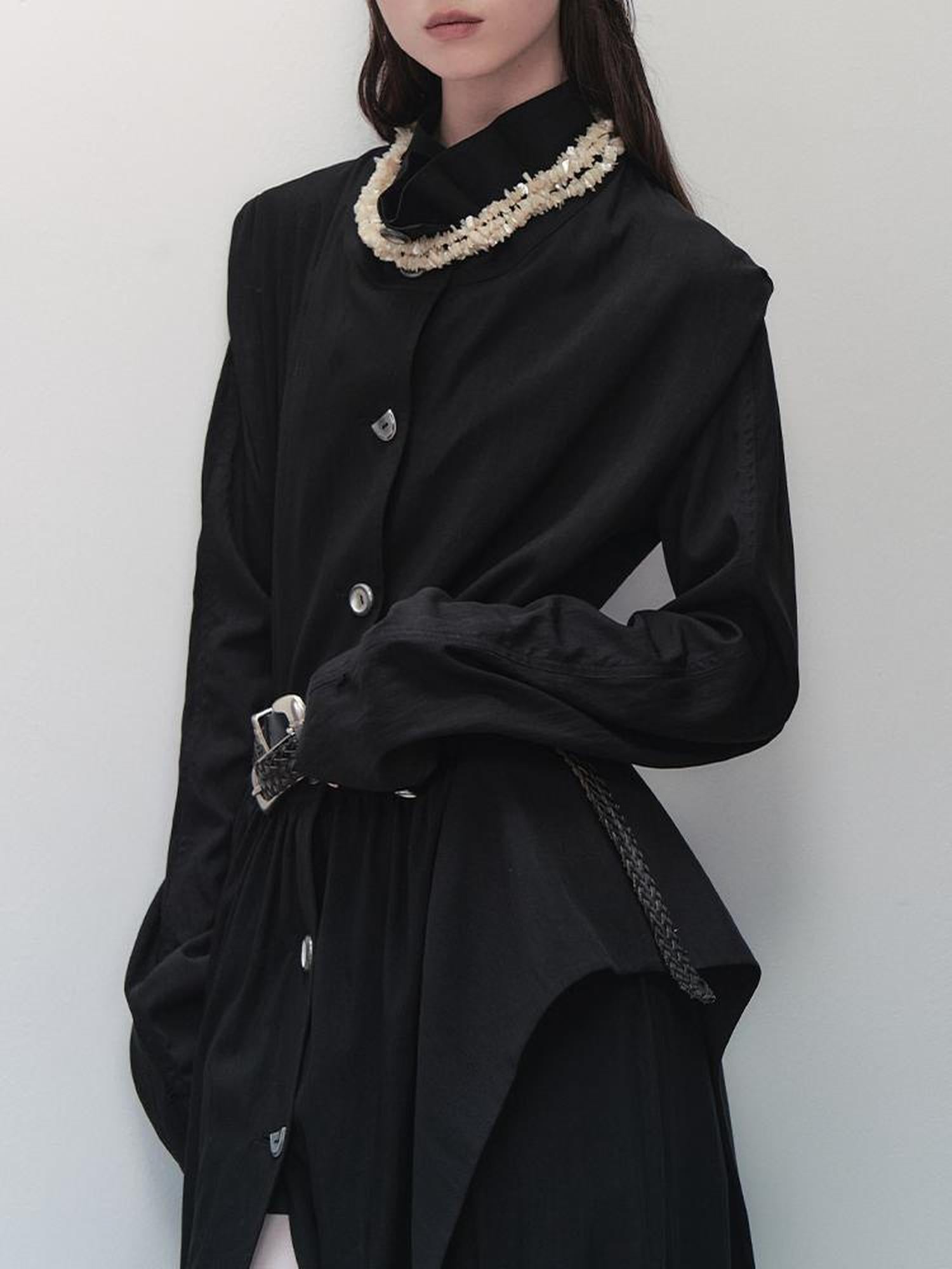 AnnoMundi Sharp Fold Asymmetrical Trench Dress