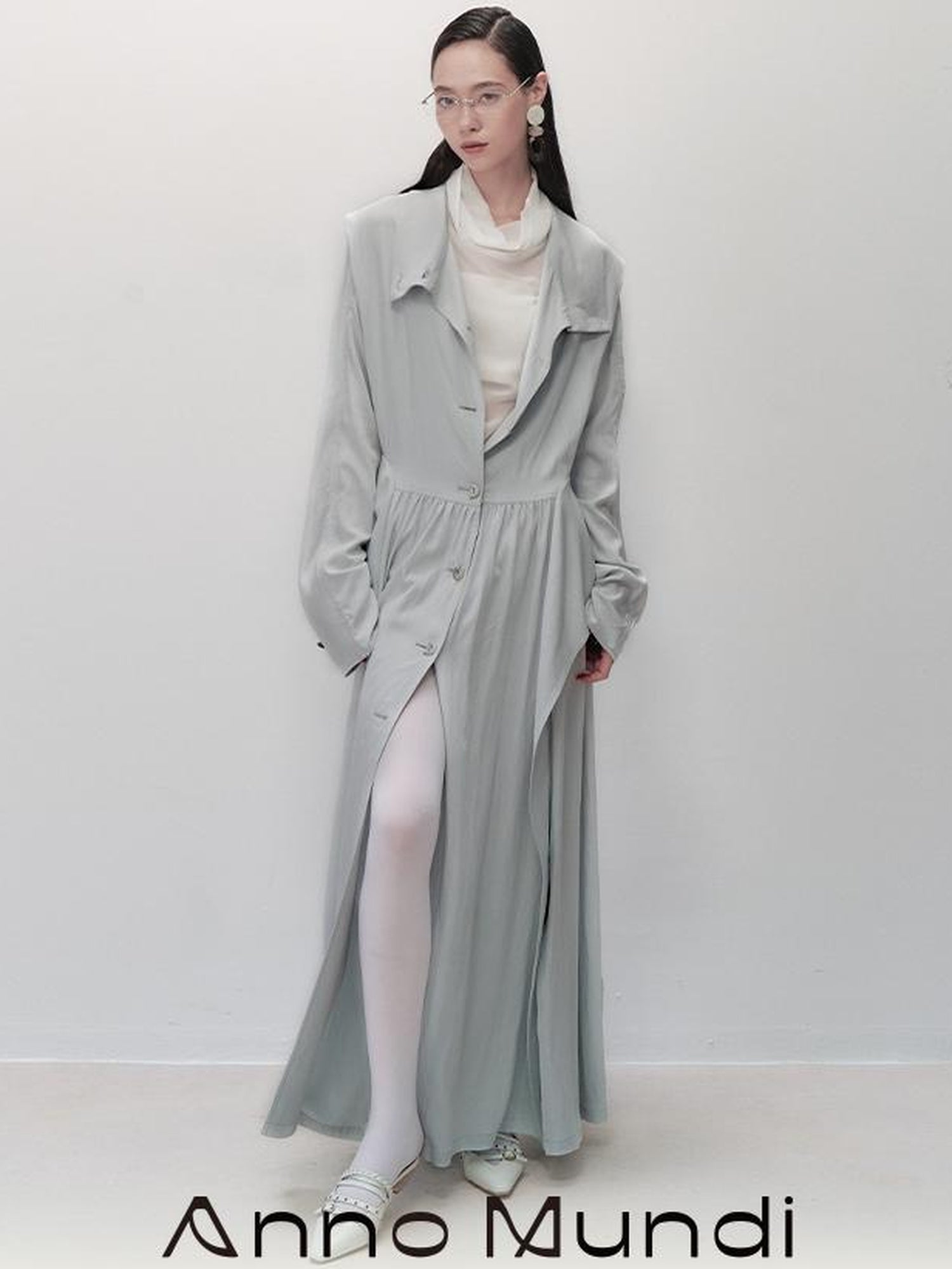 AnnoMundi Sharp Fold Asymmetrical Trench Dress