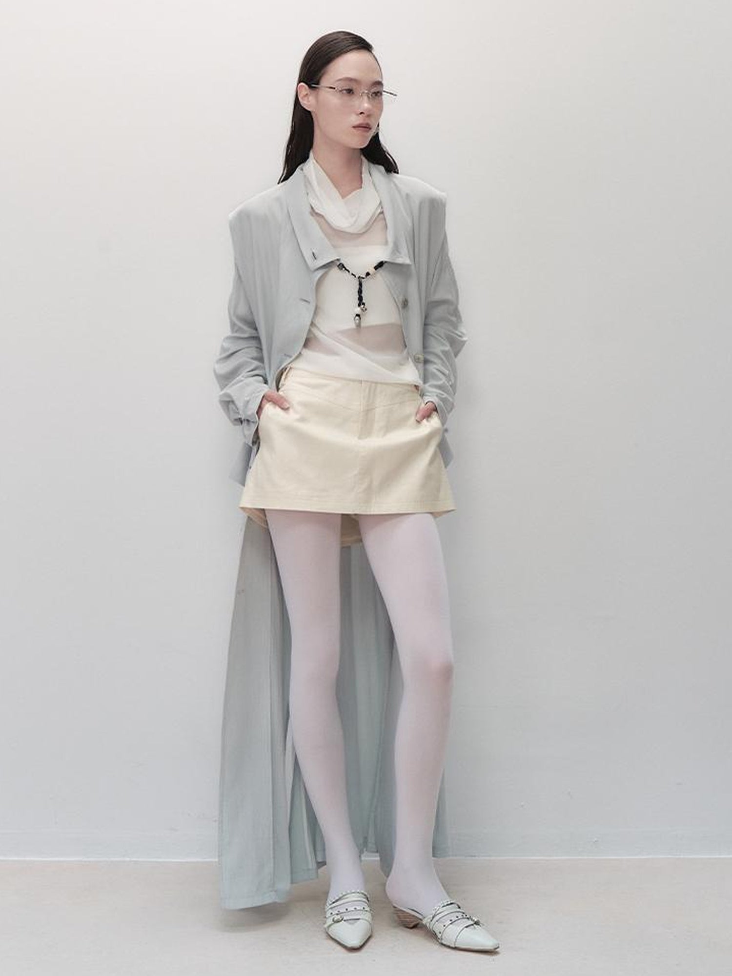 AnnoMundi Sharp Fold Asymmetrical Trench Dress