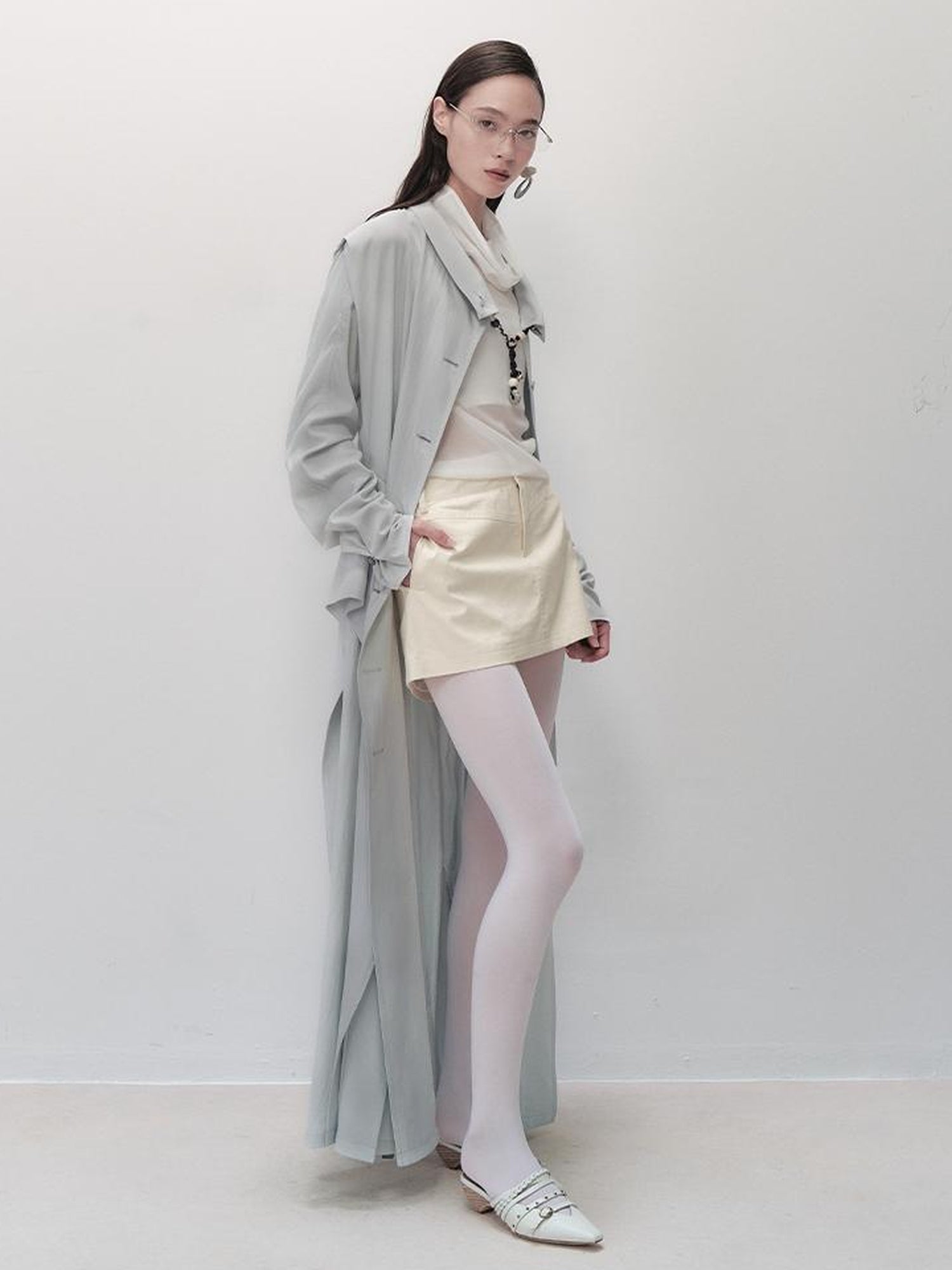 AnnoMundi Sharp Fold Asymmetrical Trench Dress