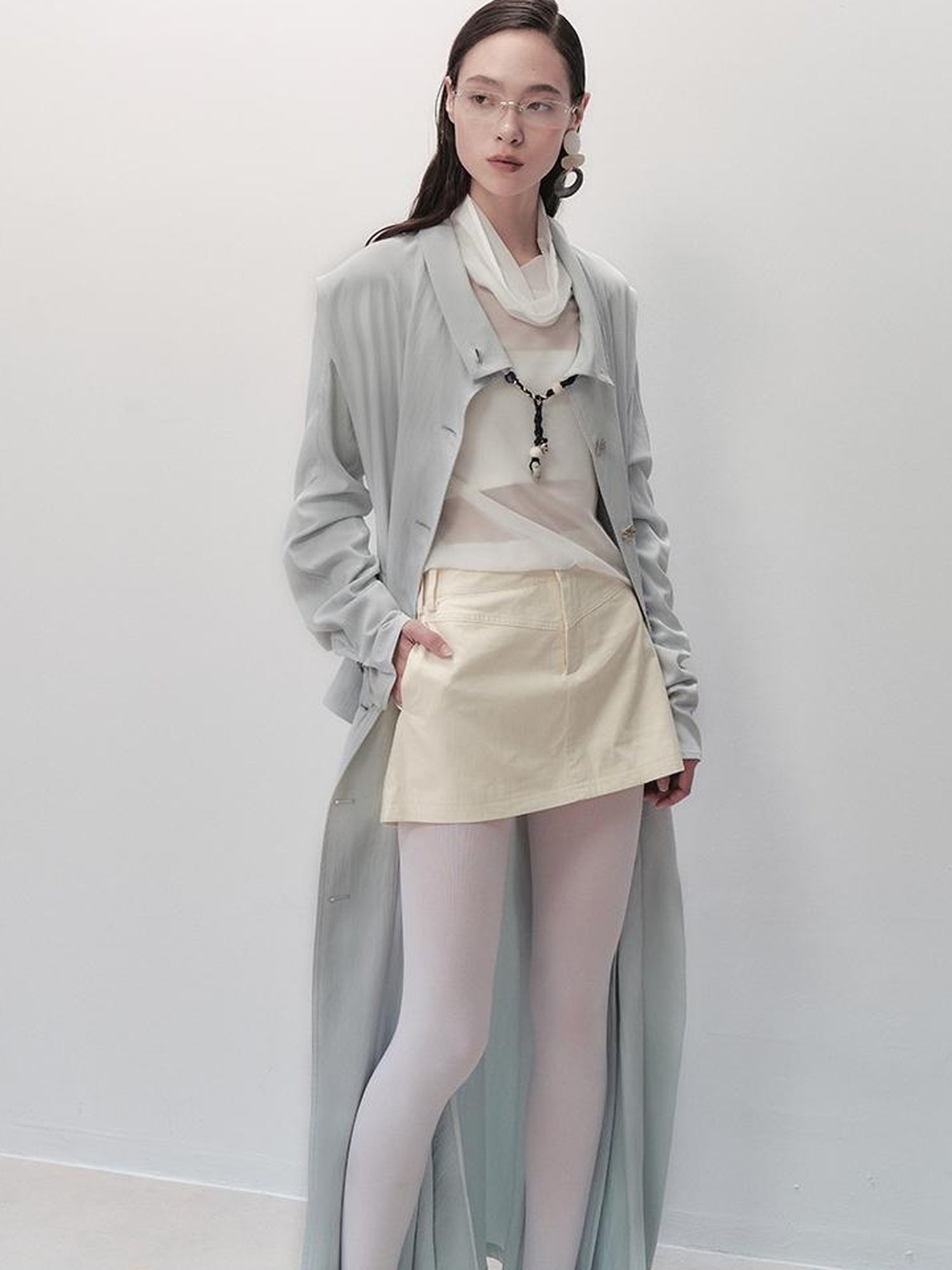 AnnoMundi Sharp Fold Asymmetrical Trench Dress