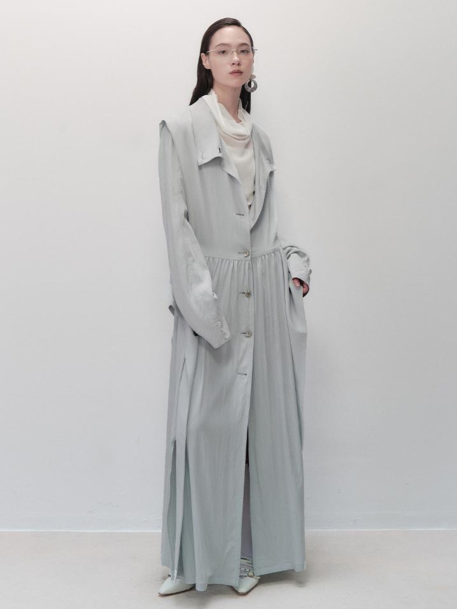 AnnoMundi Sharp Fold Asymmetrical Trench Dress