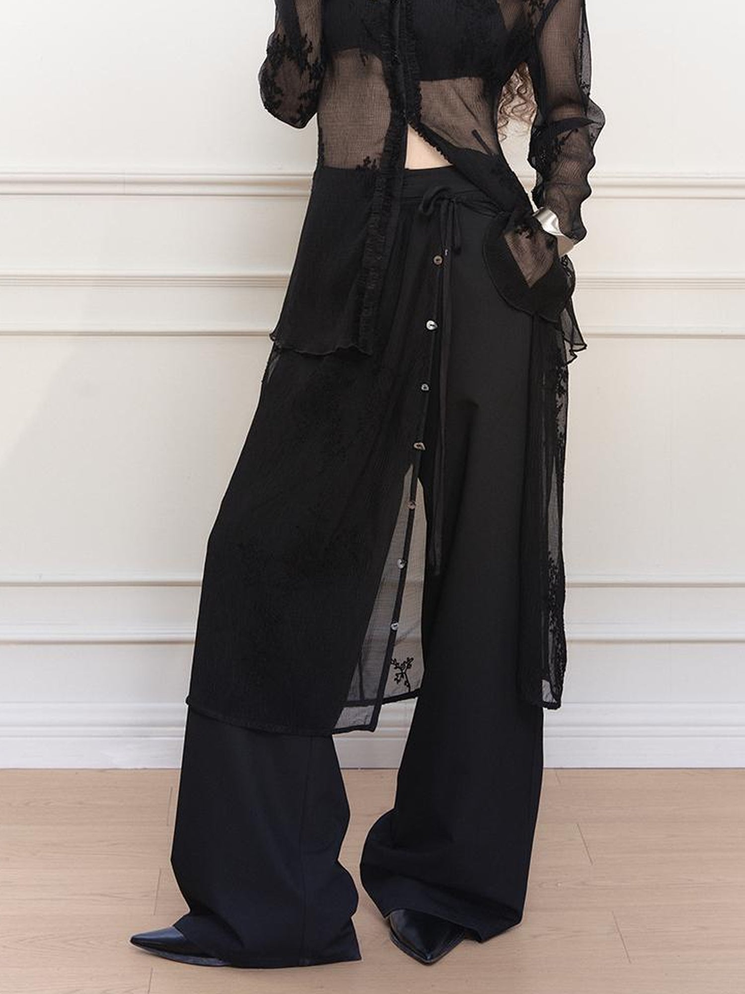 AnnoMundi Sheer Overlay Detachable Trouser Skirt