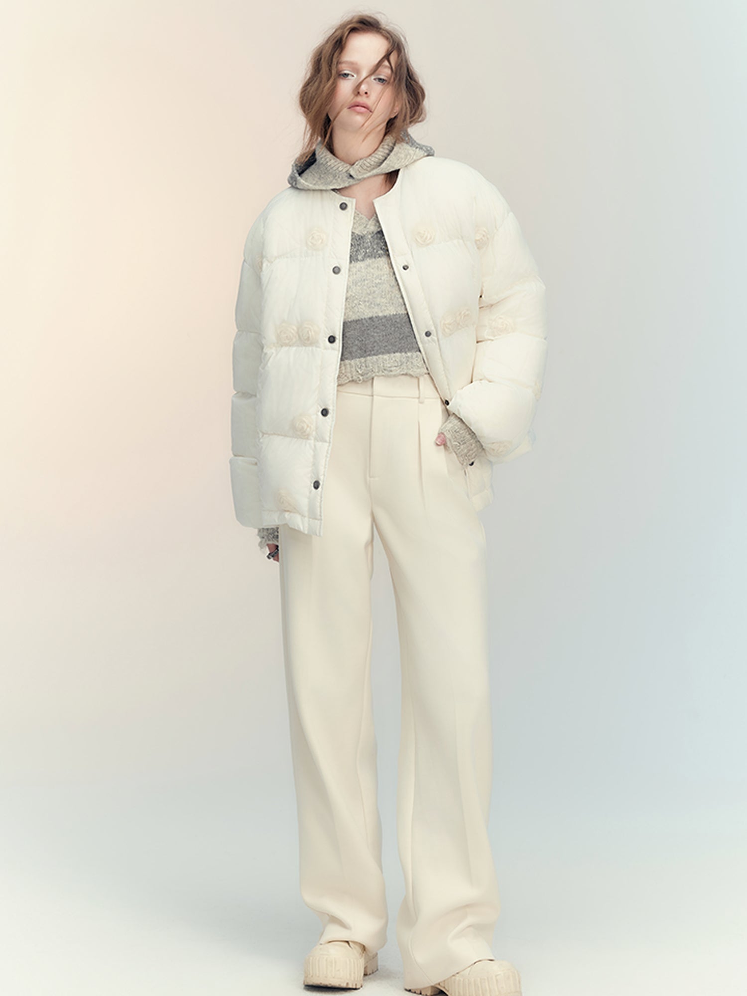 AnnoMundi Short Puffer Jacket With Dreamy Rose Fill