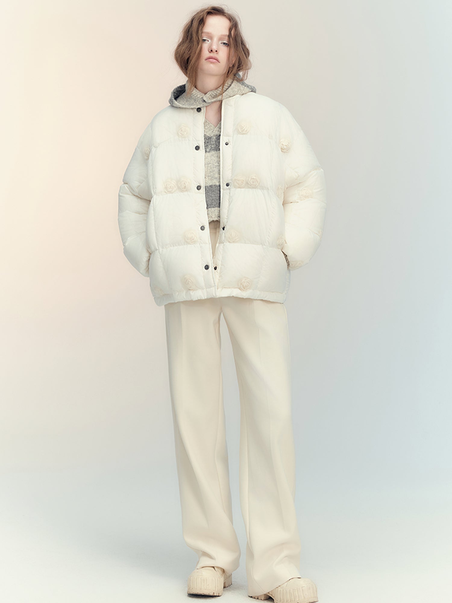 AnnoMundi Short Puffer Jacket With Dreamy Rose Fill