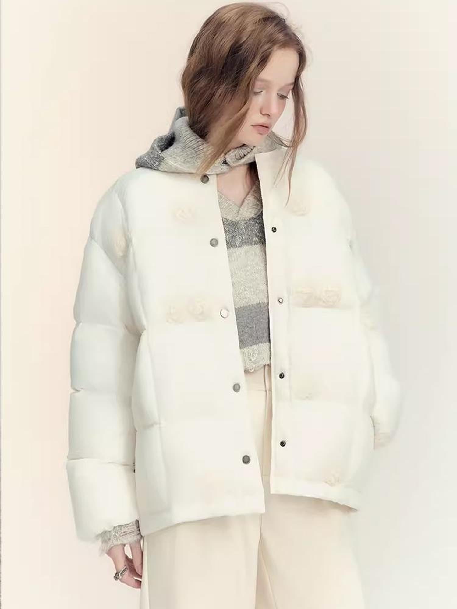 AnnoMundi Short Puffer Jacket With Dreamy Rose Fill
