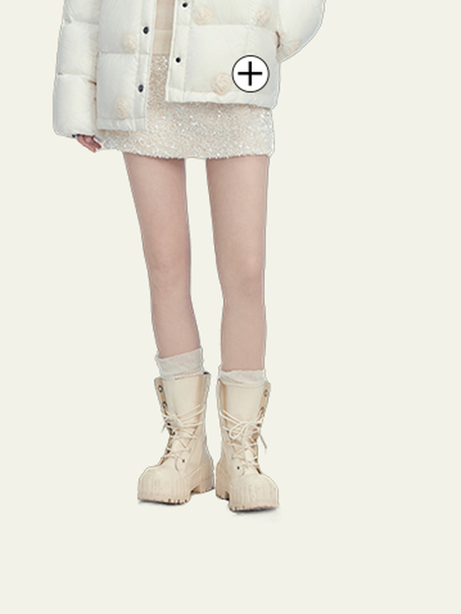 AnnoMundi Short Puffer Jacket With Dreamy Rose Fill