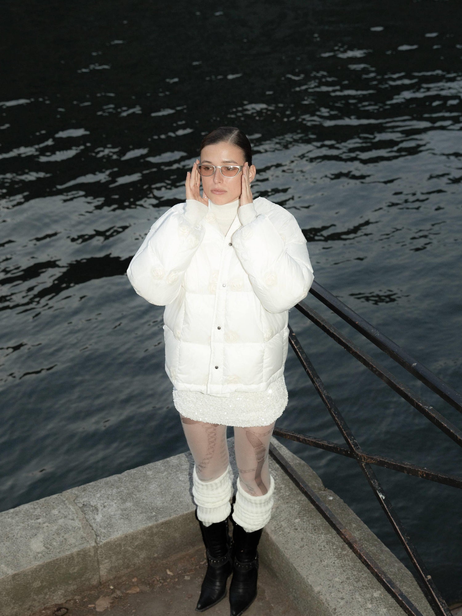 AnnoMundi Short Puffer Jacket With Dreamy Rose Fill