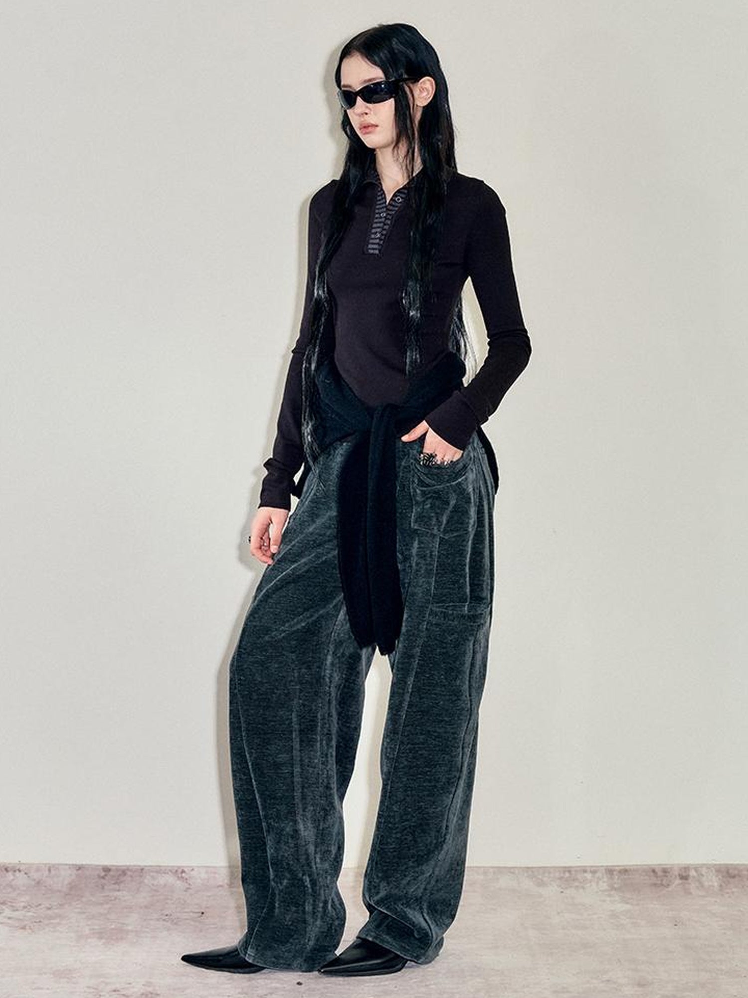 AnnoMundi Snowy Corded Wide Leg Trousers With Pockets