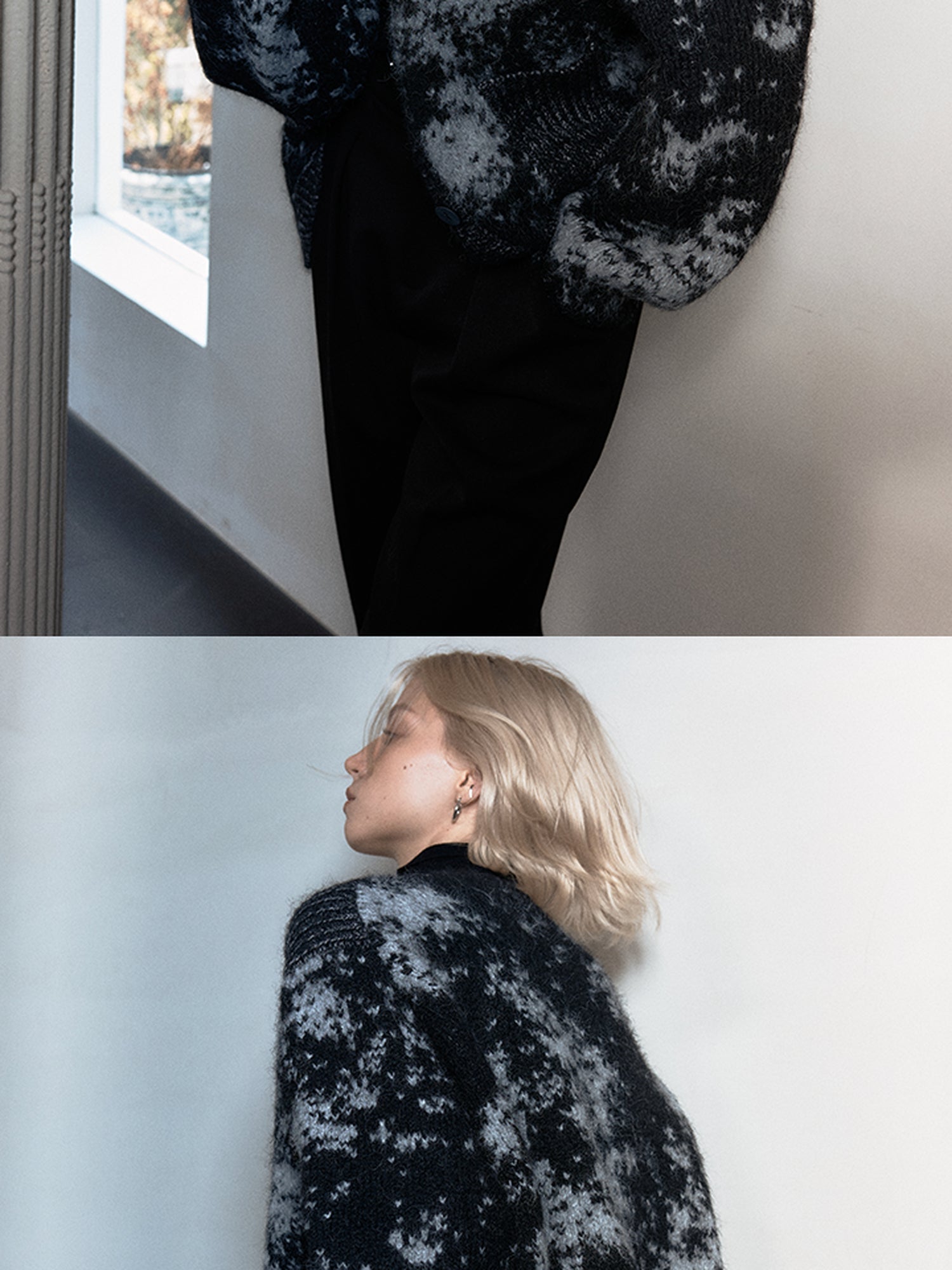 AnnoMundi Soft Alpaca Blend Textured Knit Cardigan V-Neck T-Shirt Long Sleeve