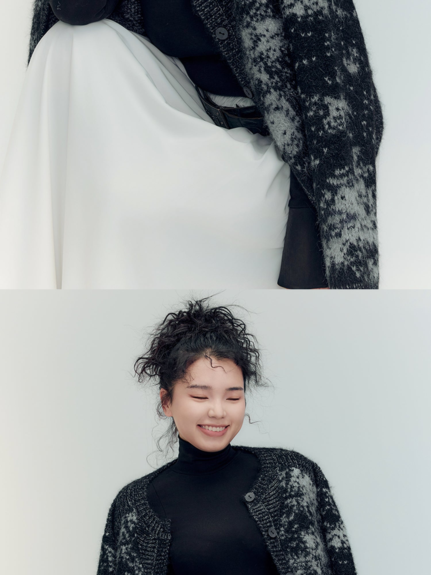 AnnoMundi Soft Alpaca Blend Textured Knit Cardigan V-Neck T-Shirt Long Sleeve