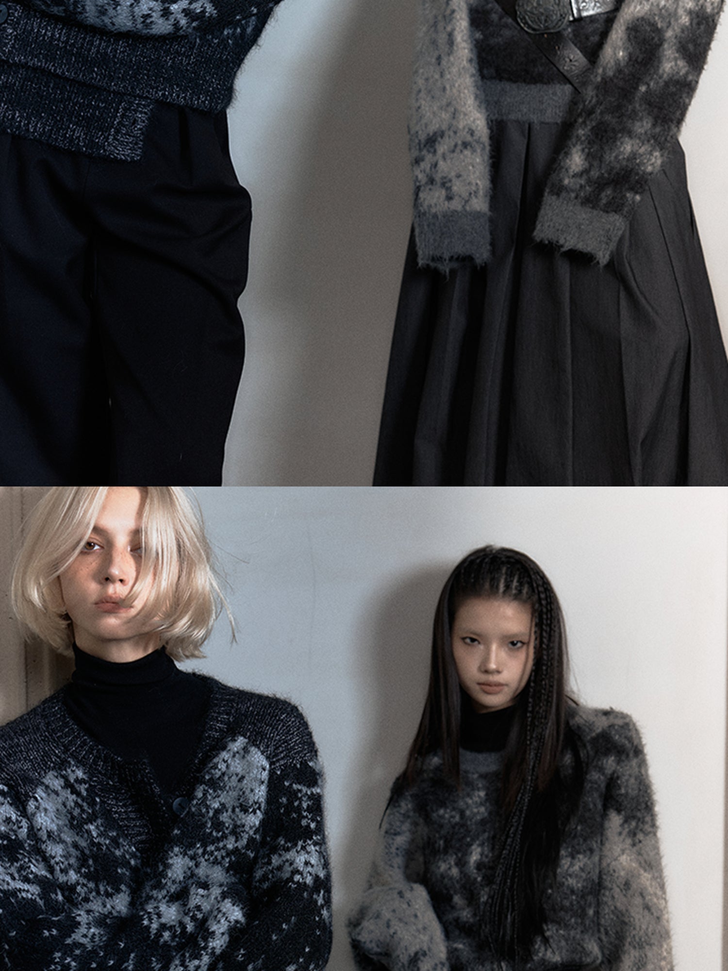 AnnoMundi Soft Alpaca Blend Textured Knit Cardigan V-Neck T-Shirt Long Sleeve