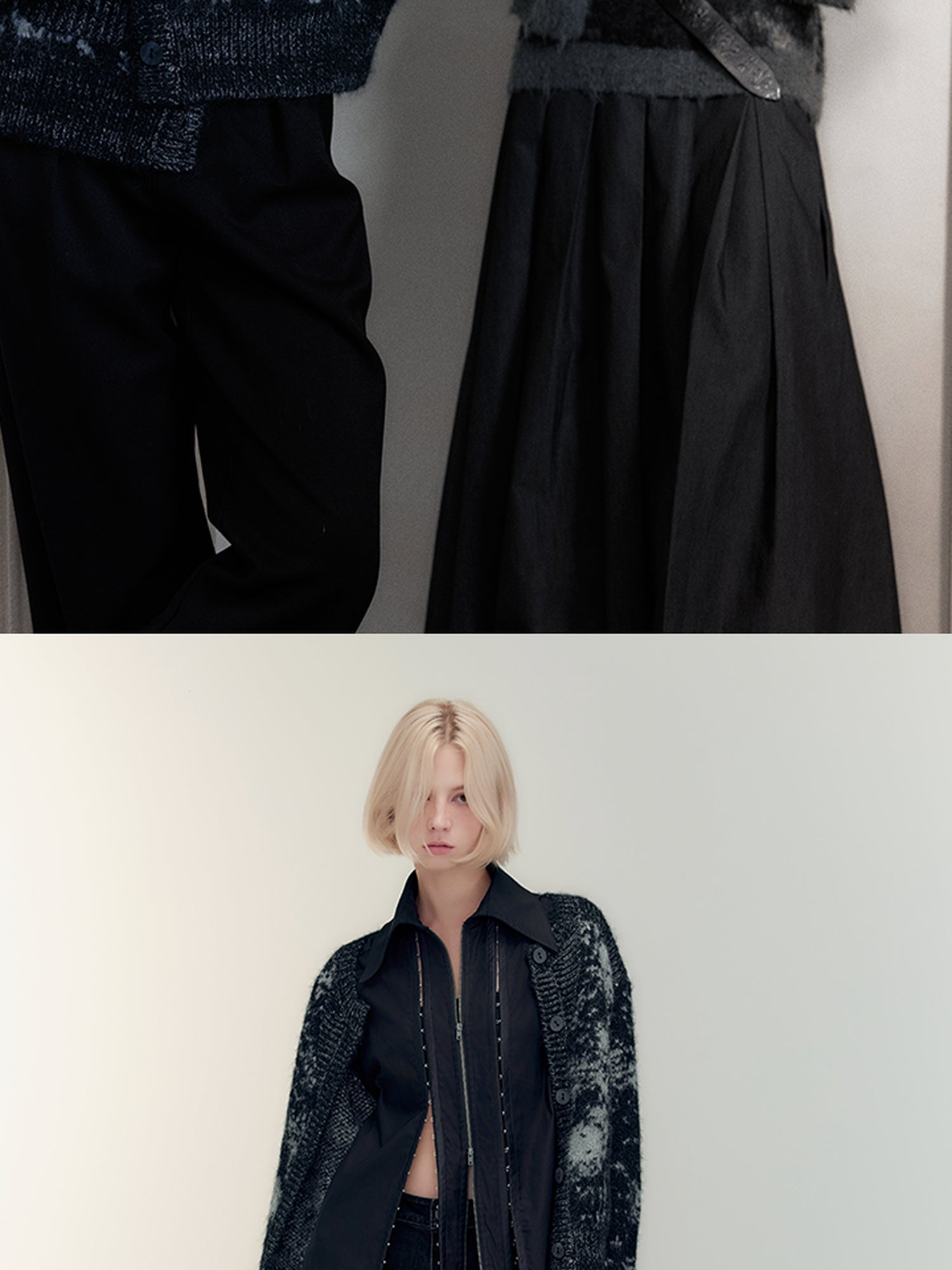 AnnoMundi Soft Alpaca Blend Textured Knit Cardigan V-Neck T-Shirt Long Sleeve