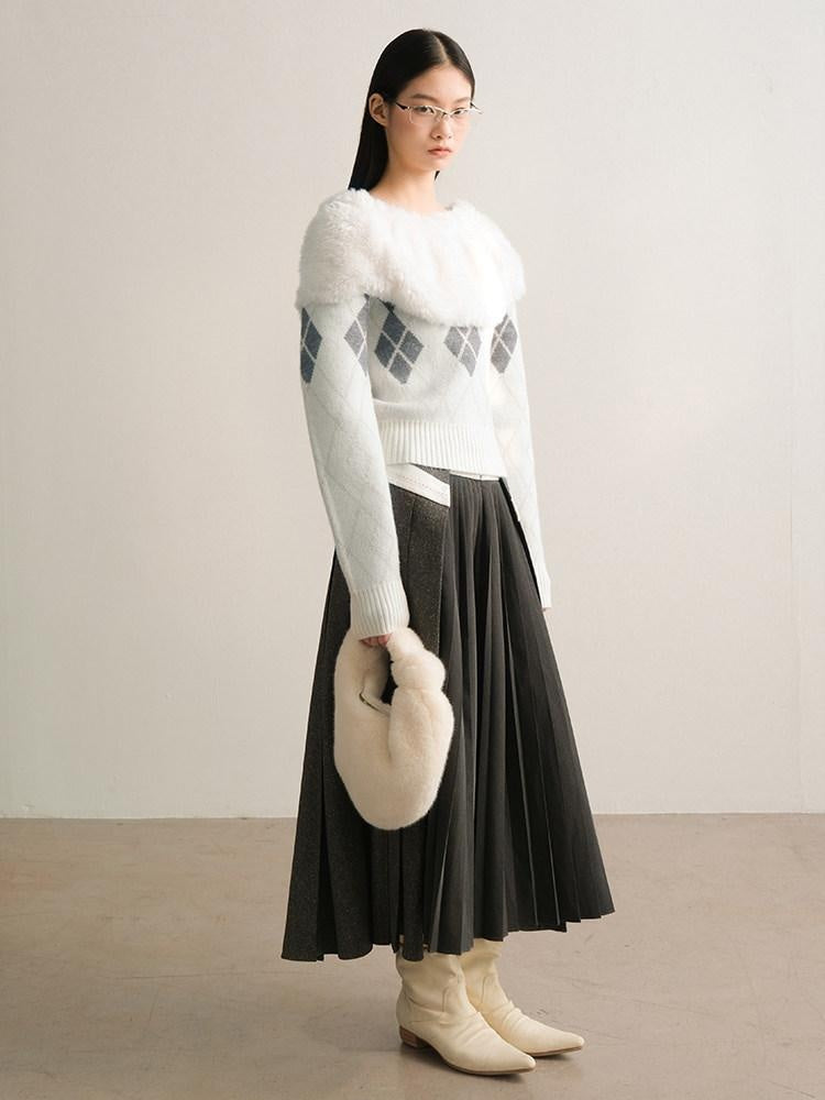AnnoMundi Soft Casual Boat Neck Diamond Argyle Women 100 Percent Polyester Knit Sweaters