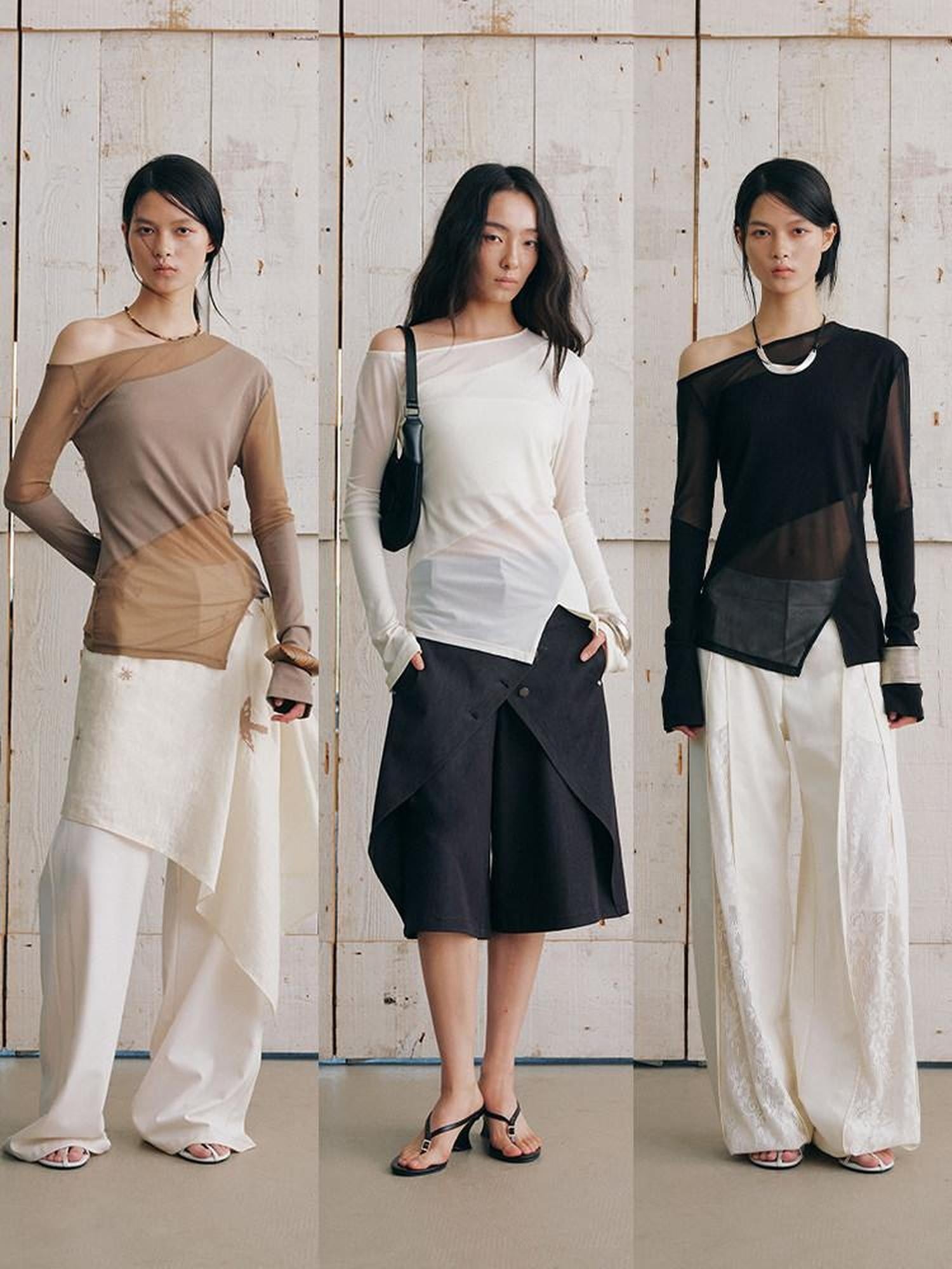AnnoMundi Soft Shoulder Panelled Asymmetric Neck Women&