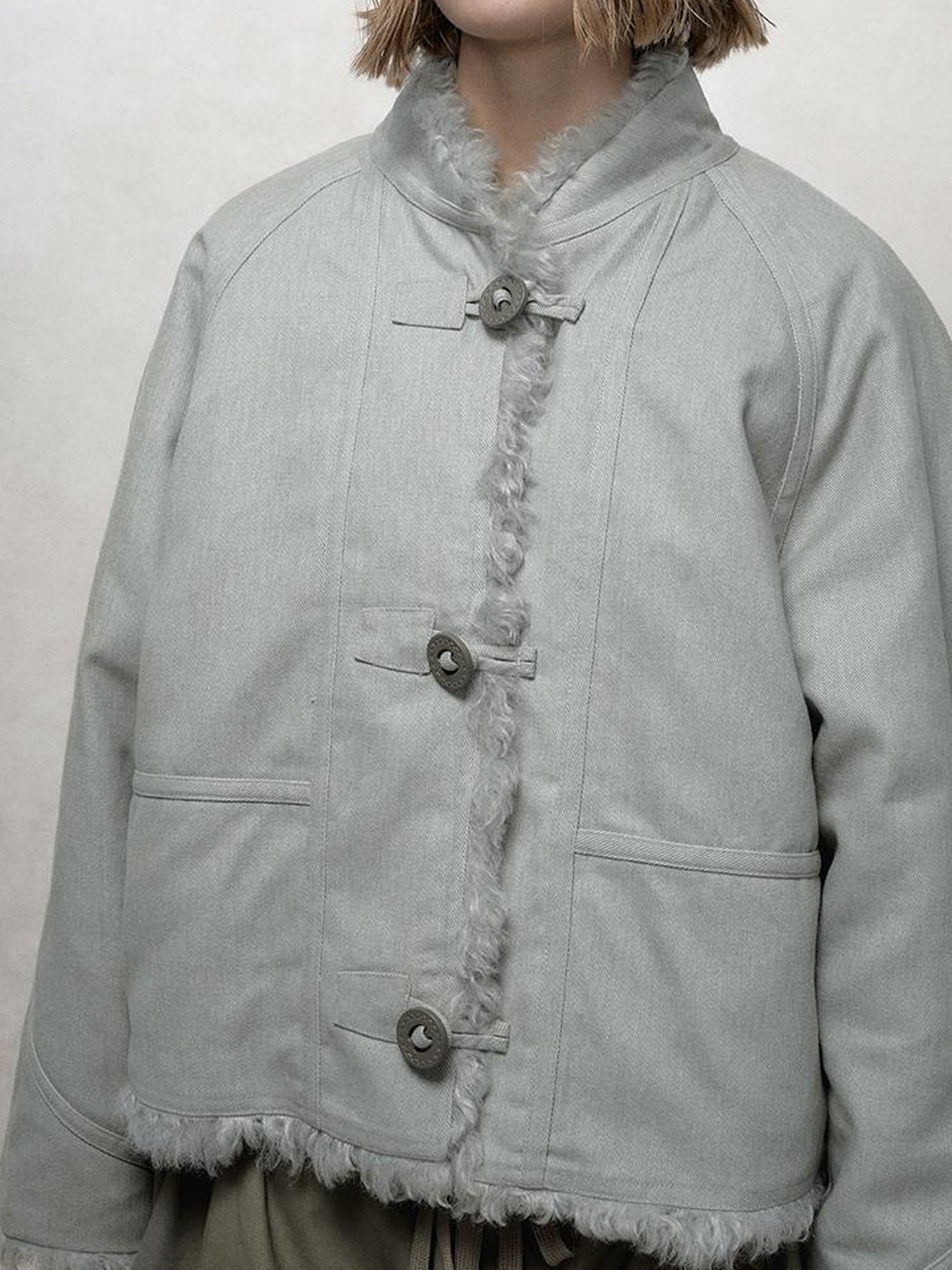AnnoMundi Soft Wave Reversible Shearling Cropped Jacket