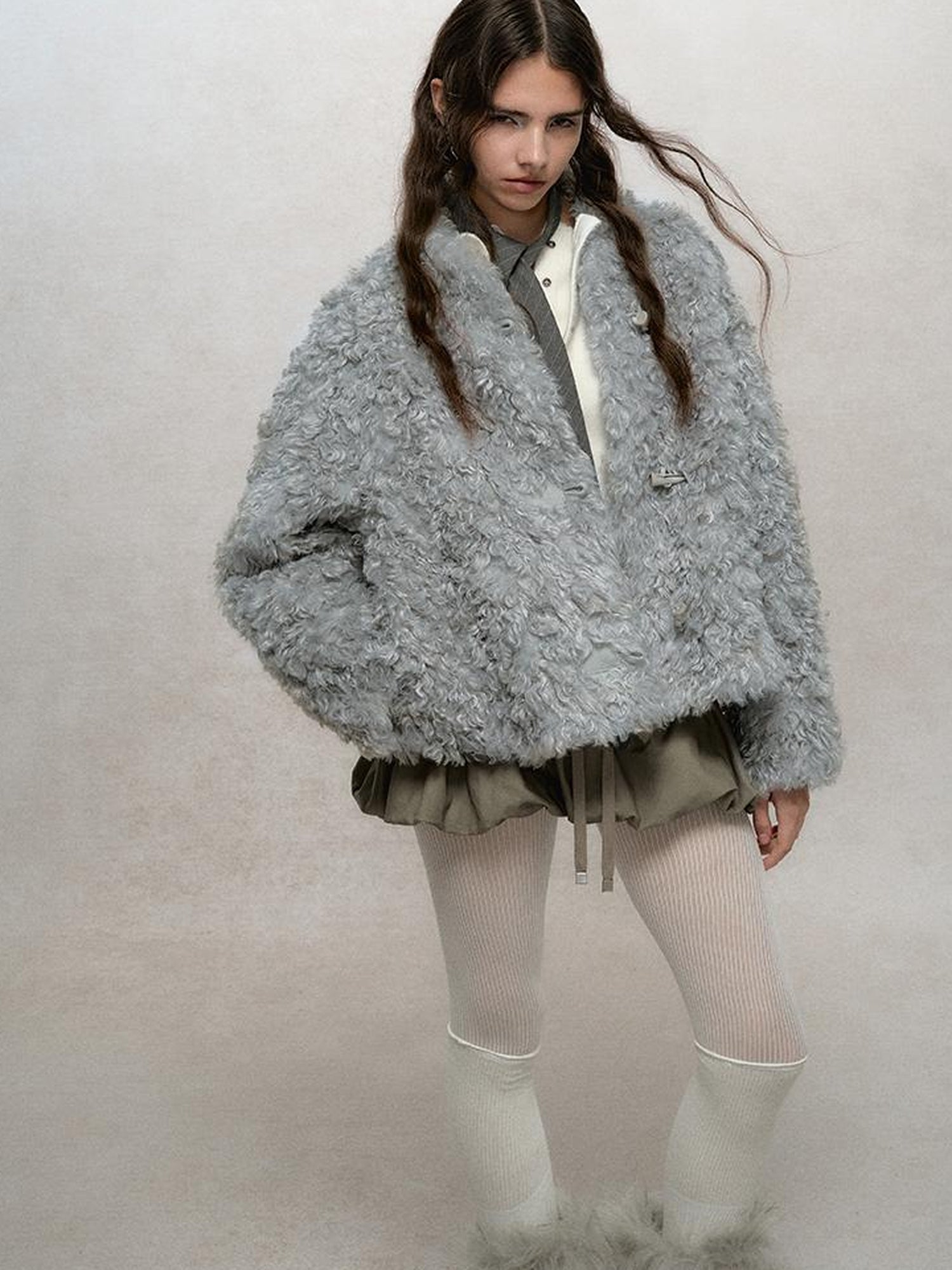 AnnoMundi Soft Wave Reversible Shearling Cropped Jacket