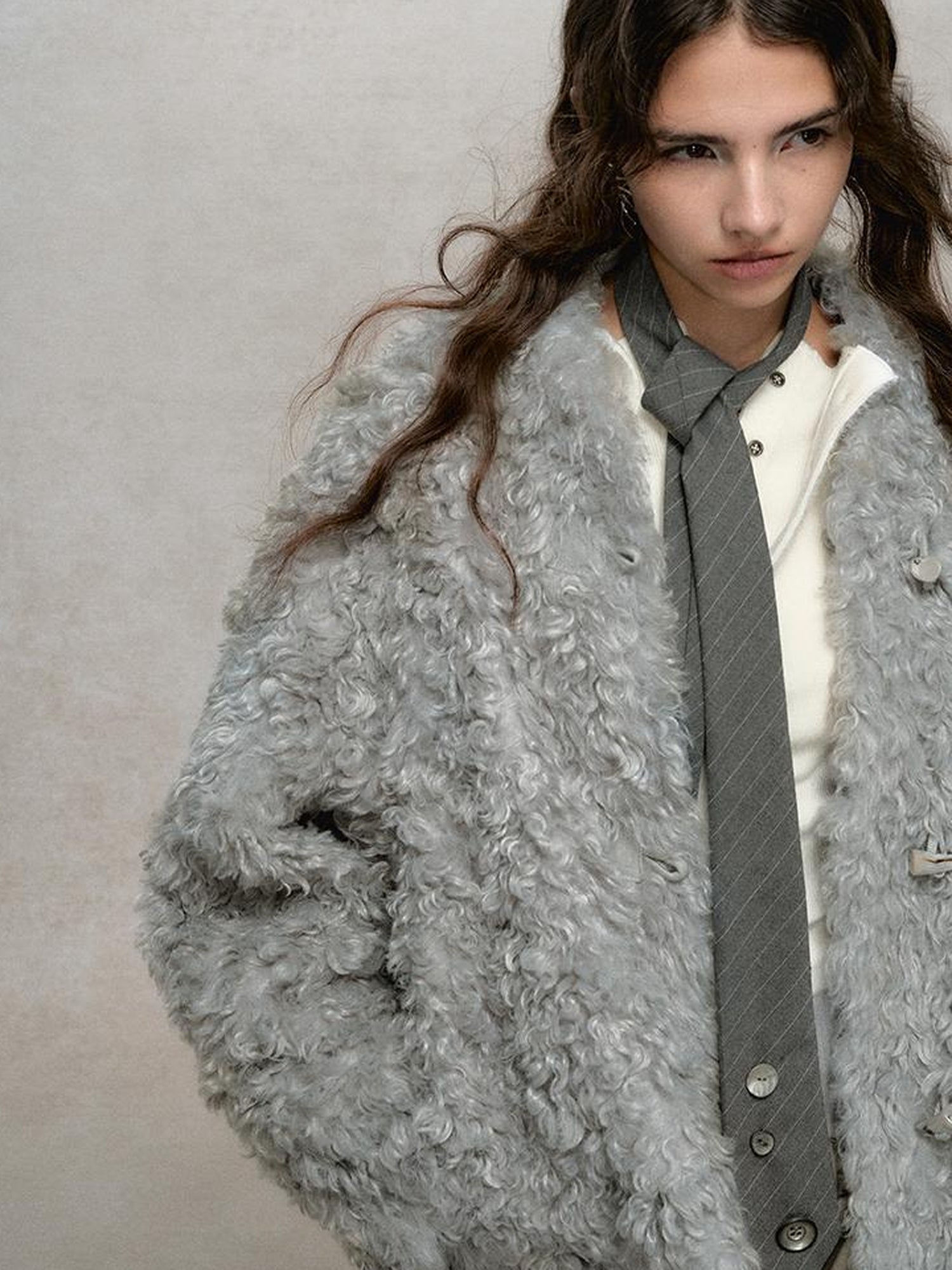 AnnoMundi Soft Wave Reversible Shearling Cropped Jacket