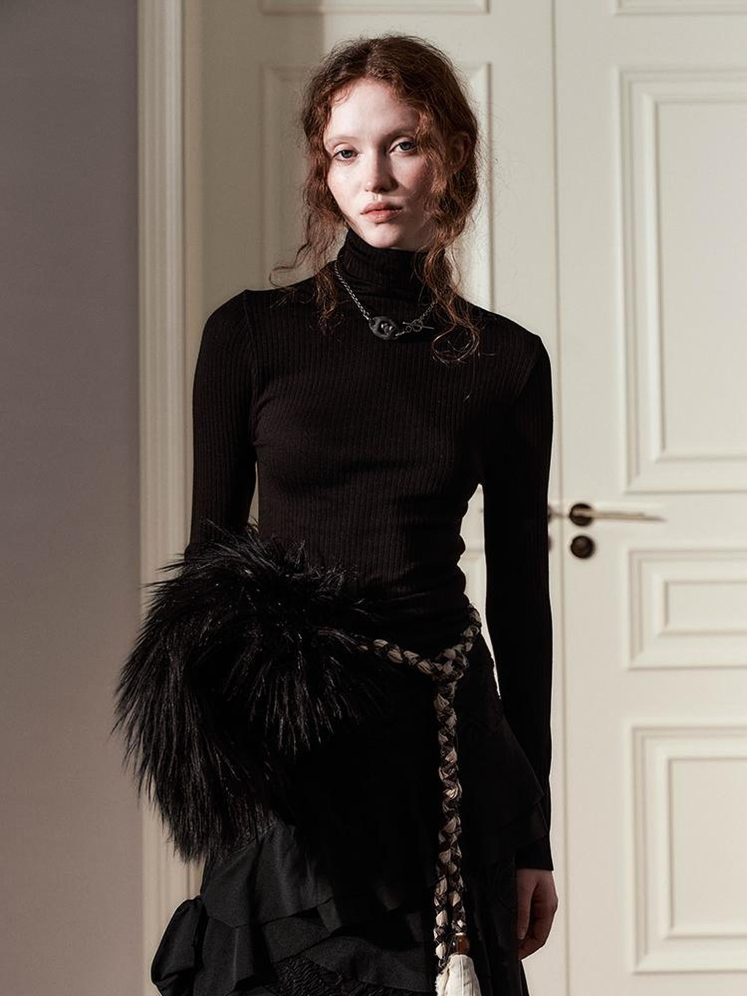 AnnoMundi Soft Wool High Neck Knit Top