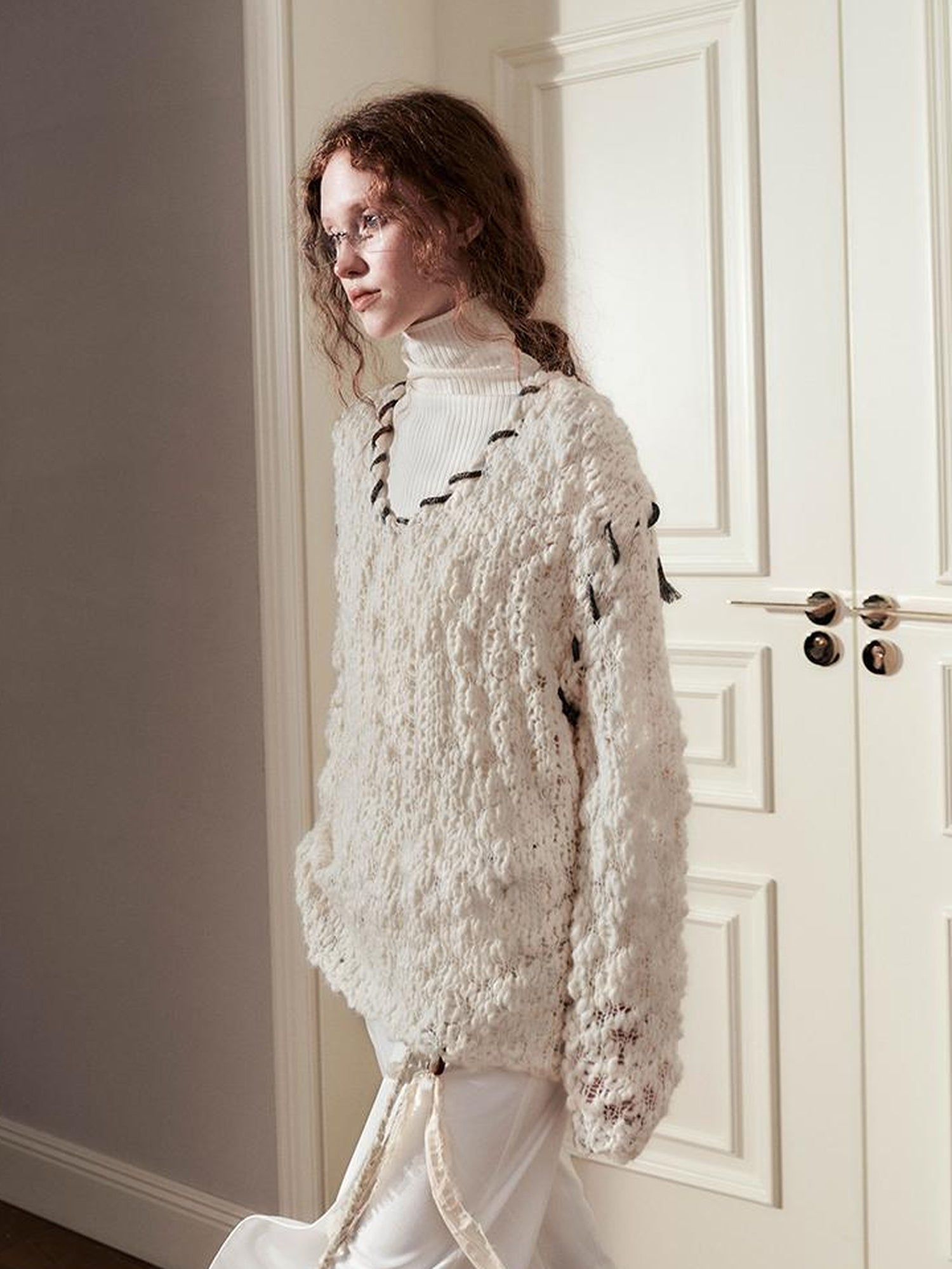 AnnoMundi Soft Wool High Neck Knit Top