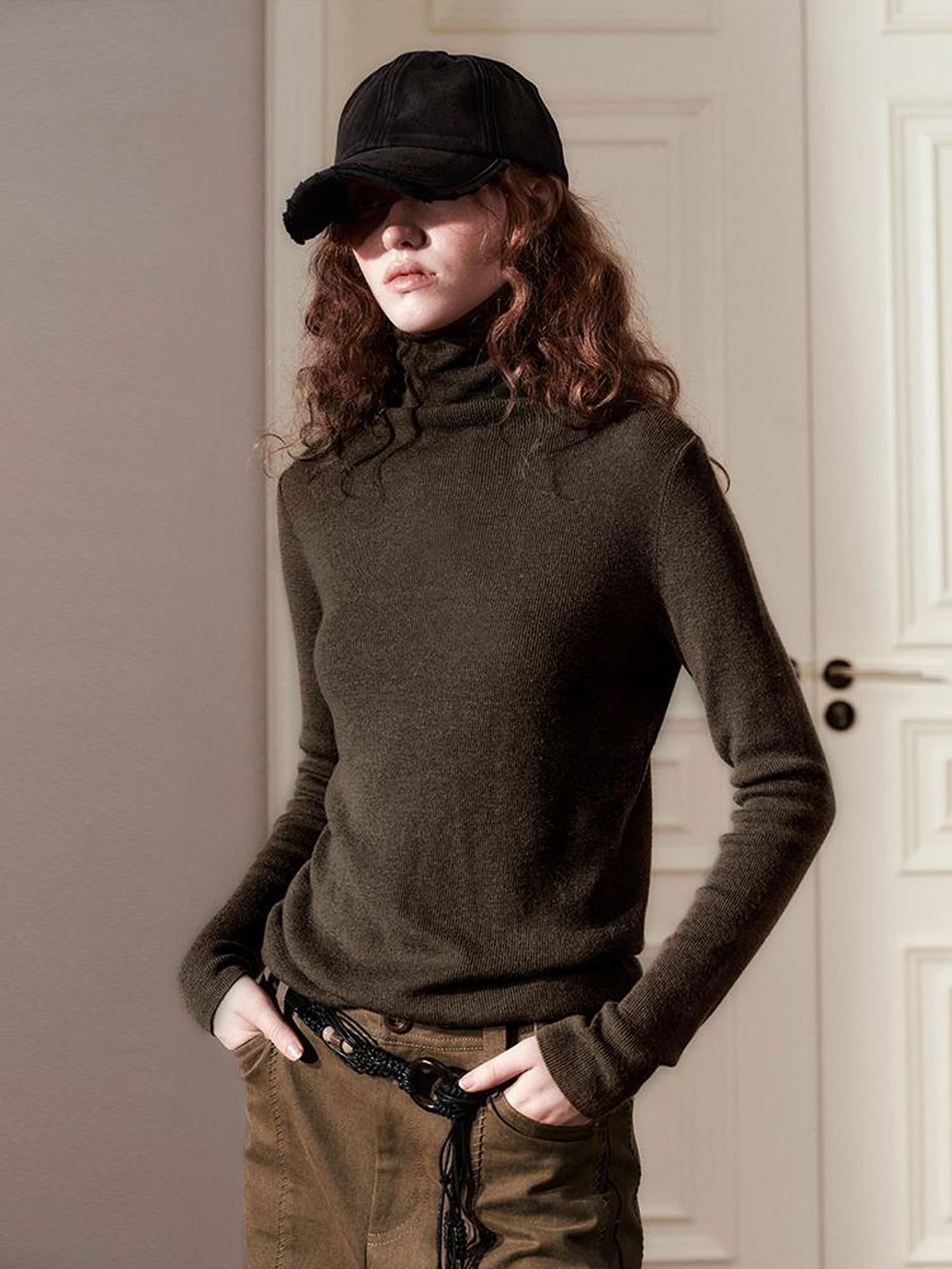 AnnoMundi Soft Wool High Neck Knit Top