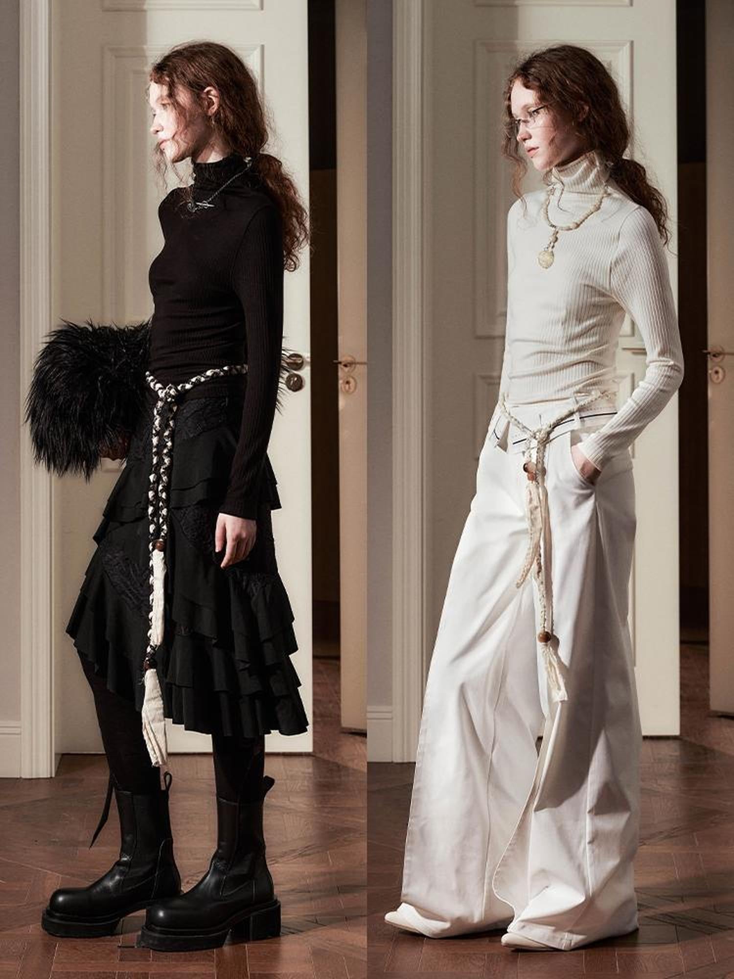 AnnoMundi Soft Wool High Neck Knit Top