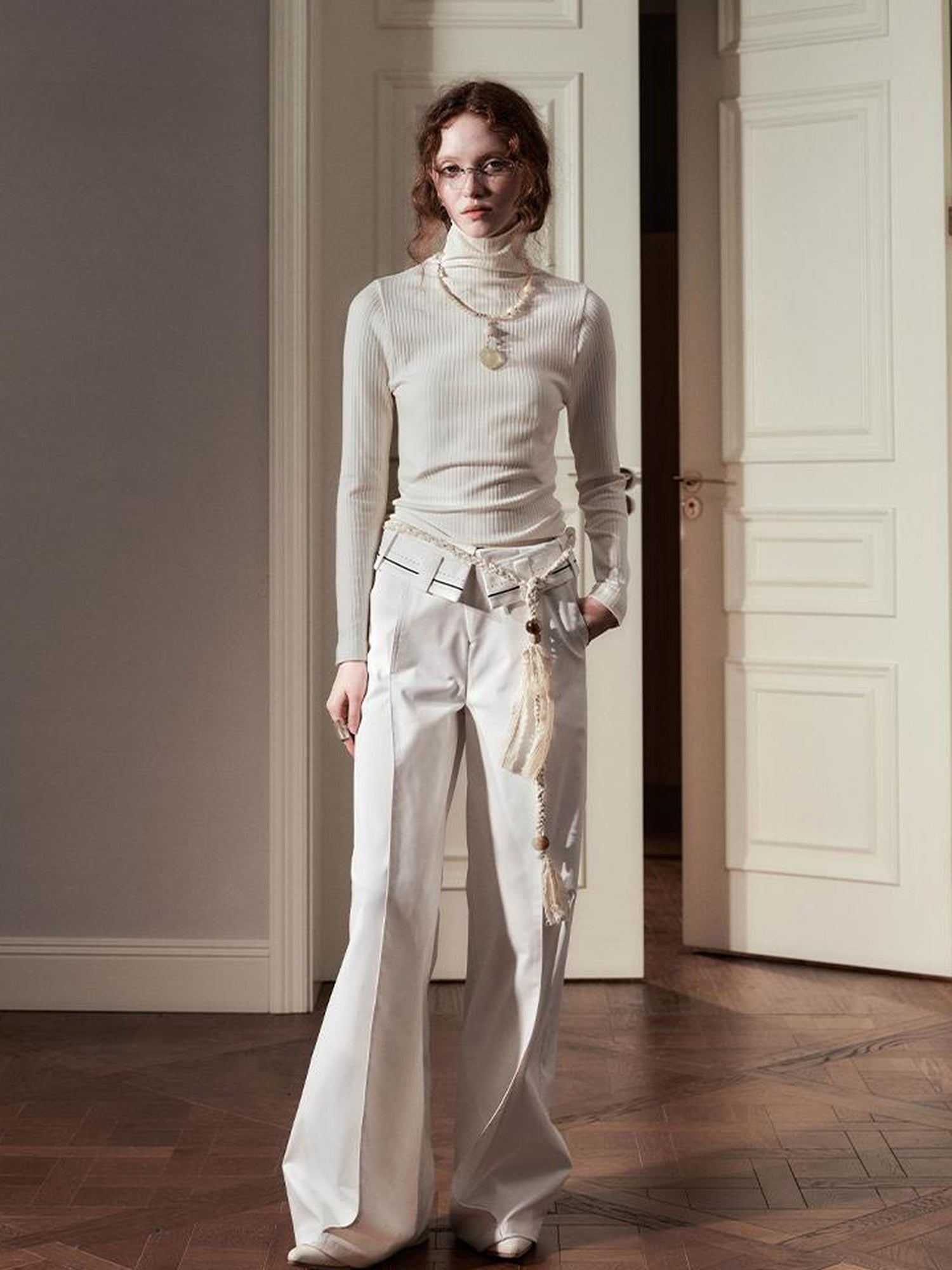 AnnoMundi Soft Wool High Neck Knit Top