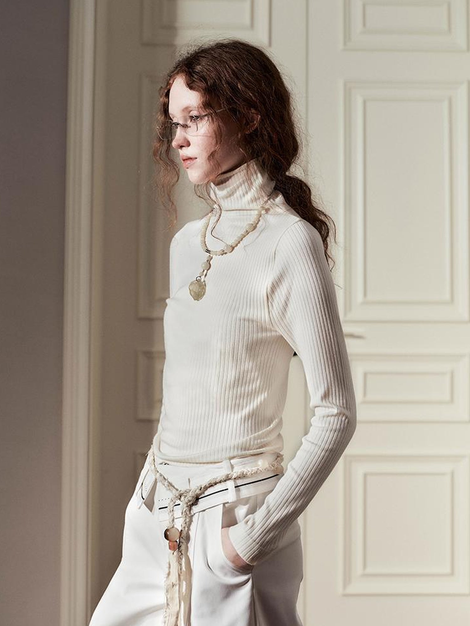 AnnoMundi Soft Wool High Neck Knit Top