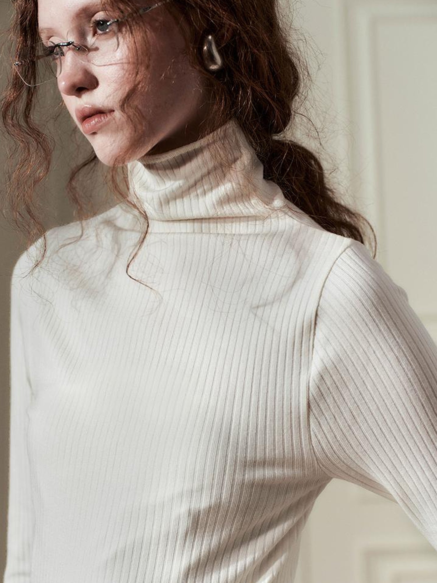 AnnoMundi Soft Wool High Neck Knit Top