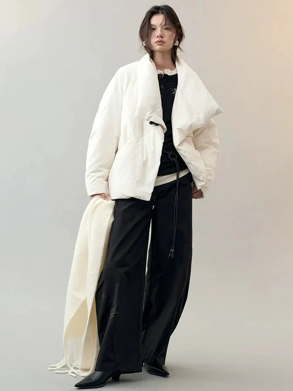 AnnoMundi Star Bird Embroidered Loose Fit Cotton Pants Pants