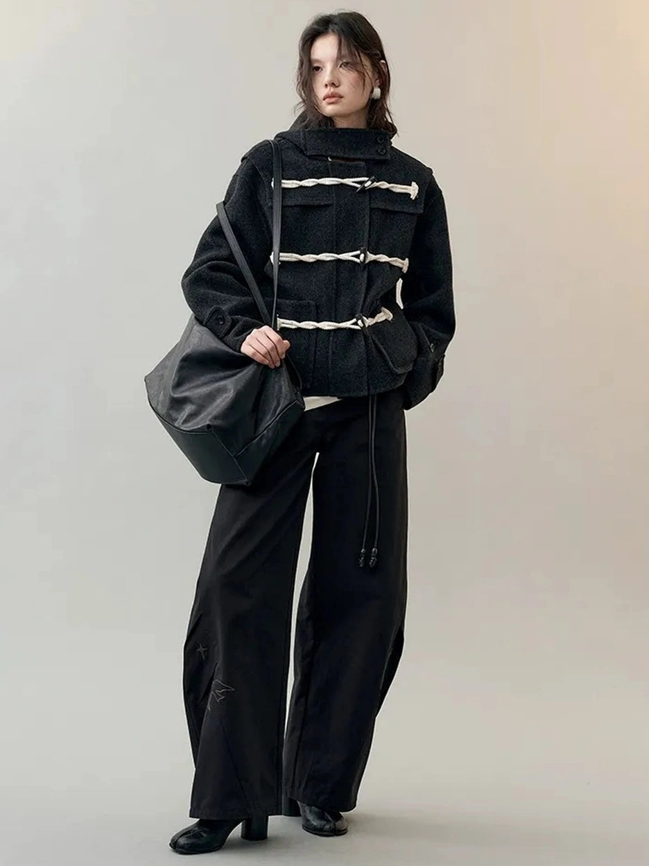 AnnoMundi Star Bird Embroidered Loose Fit Cotton Pants Pants