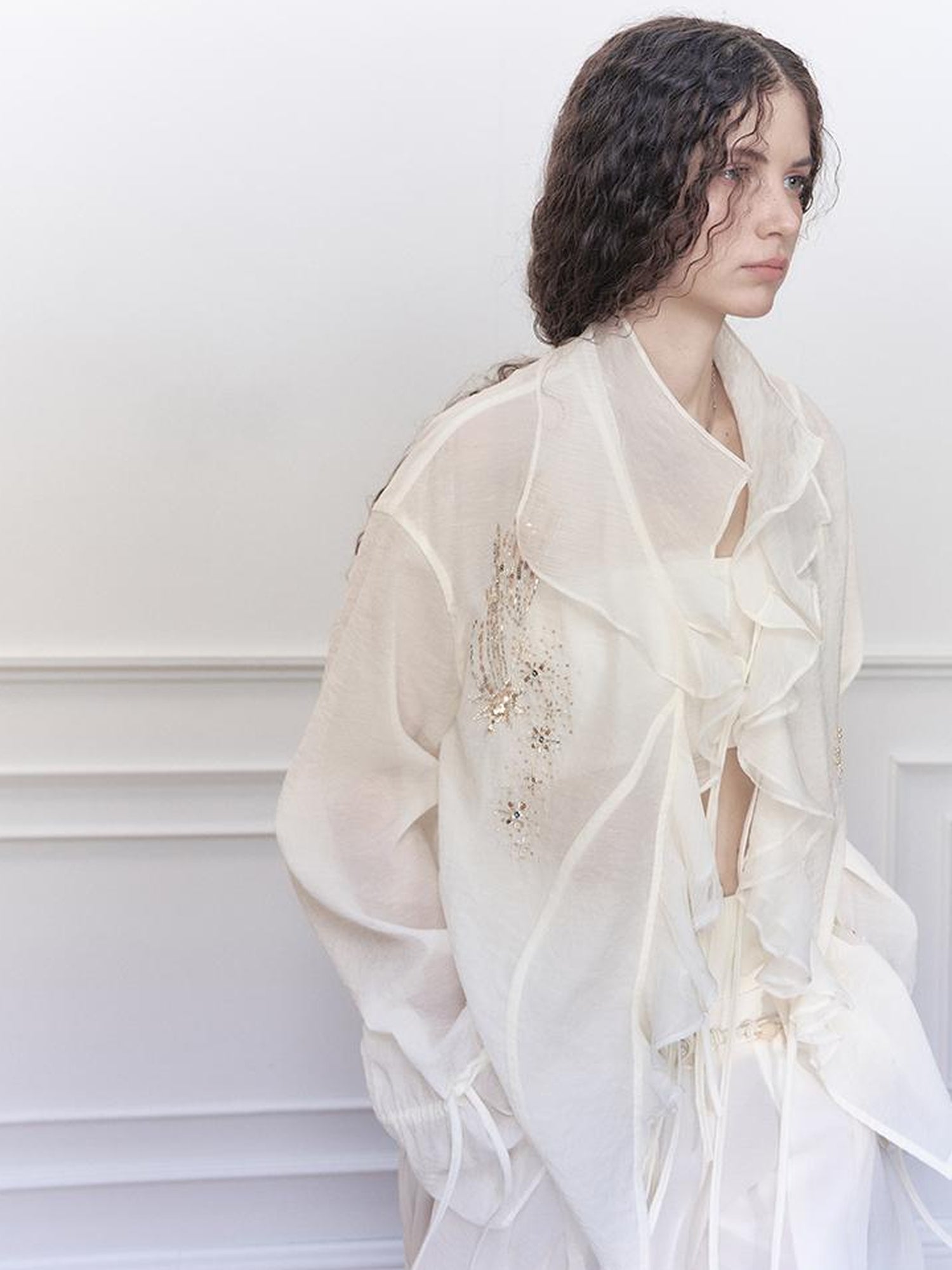 AnnoMundi Stellar Embroidered Sheer Sunshield Blouse