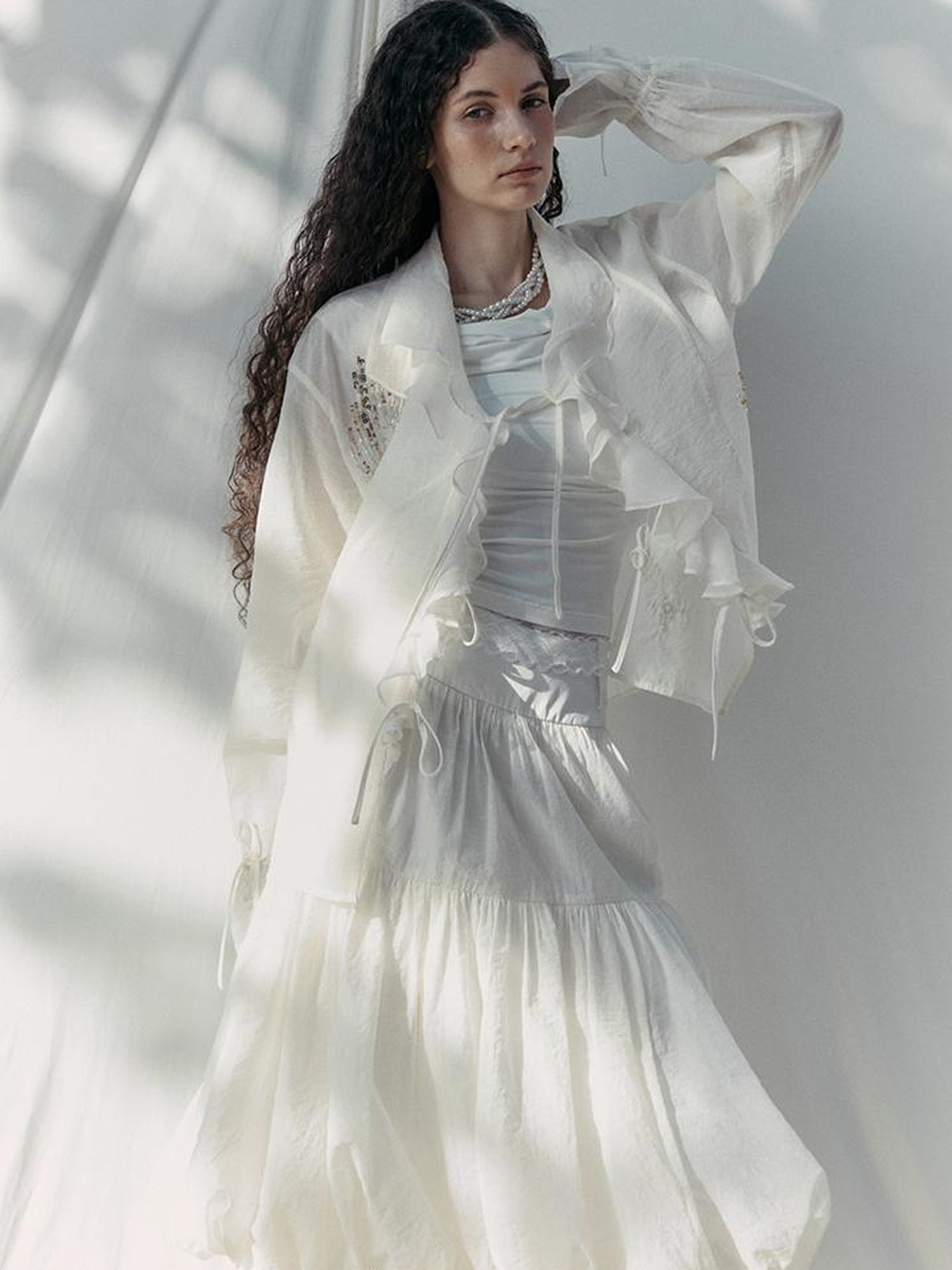 AnnoMundi Stellar Embroidered Sheer Sunshield Blouse