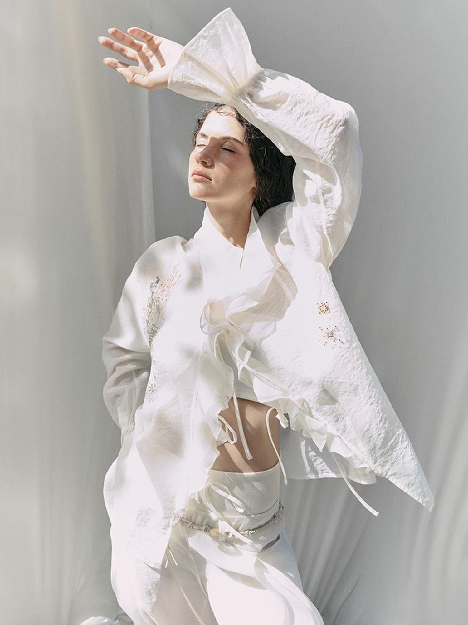 AnnoMundi Stellar Embroidered Sheer Sunshield Blouse