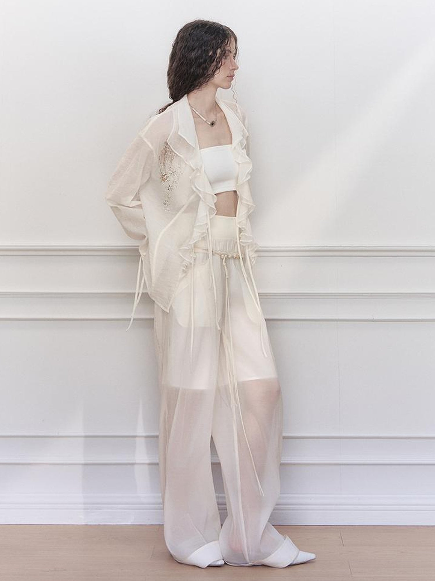 AnnoMundi Stellar Embroidered Sheer Sunshield Blouse