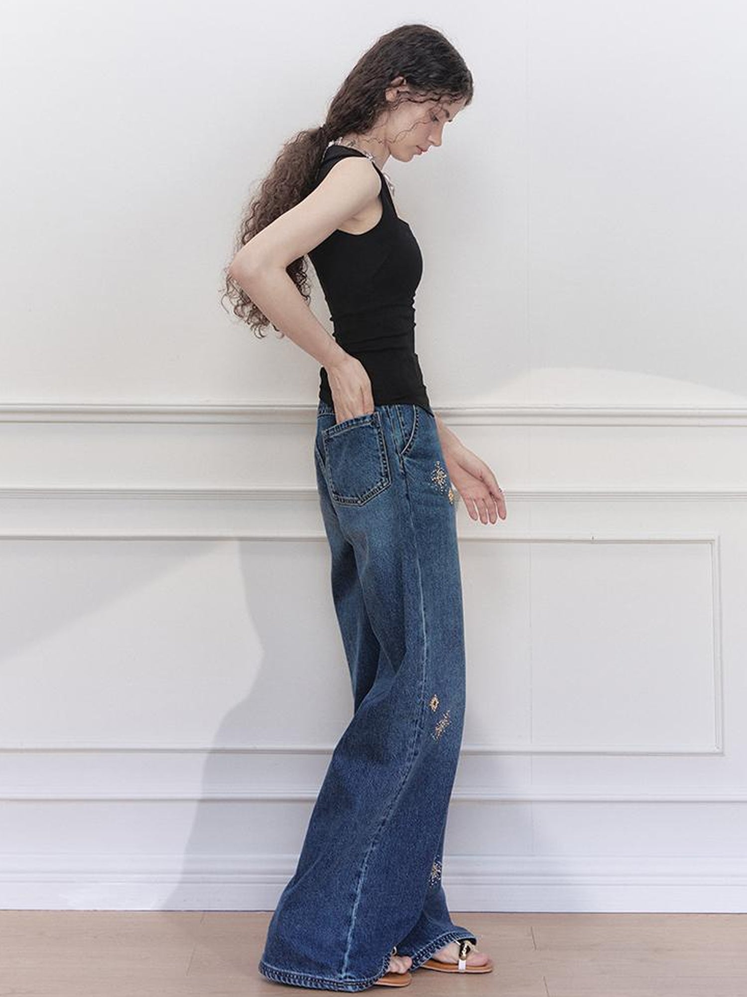 AnnoMundi Stellar Wash Embroidered Denim Trousers