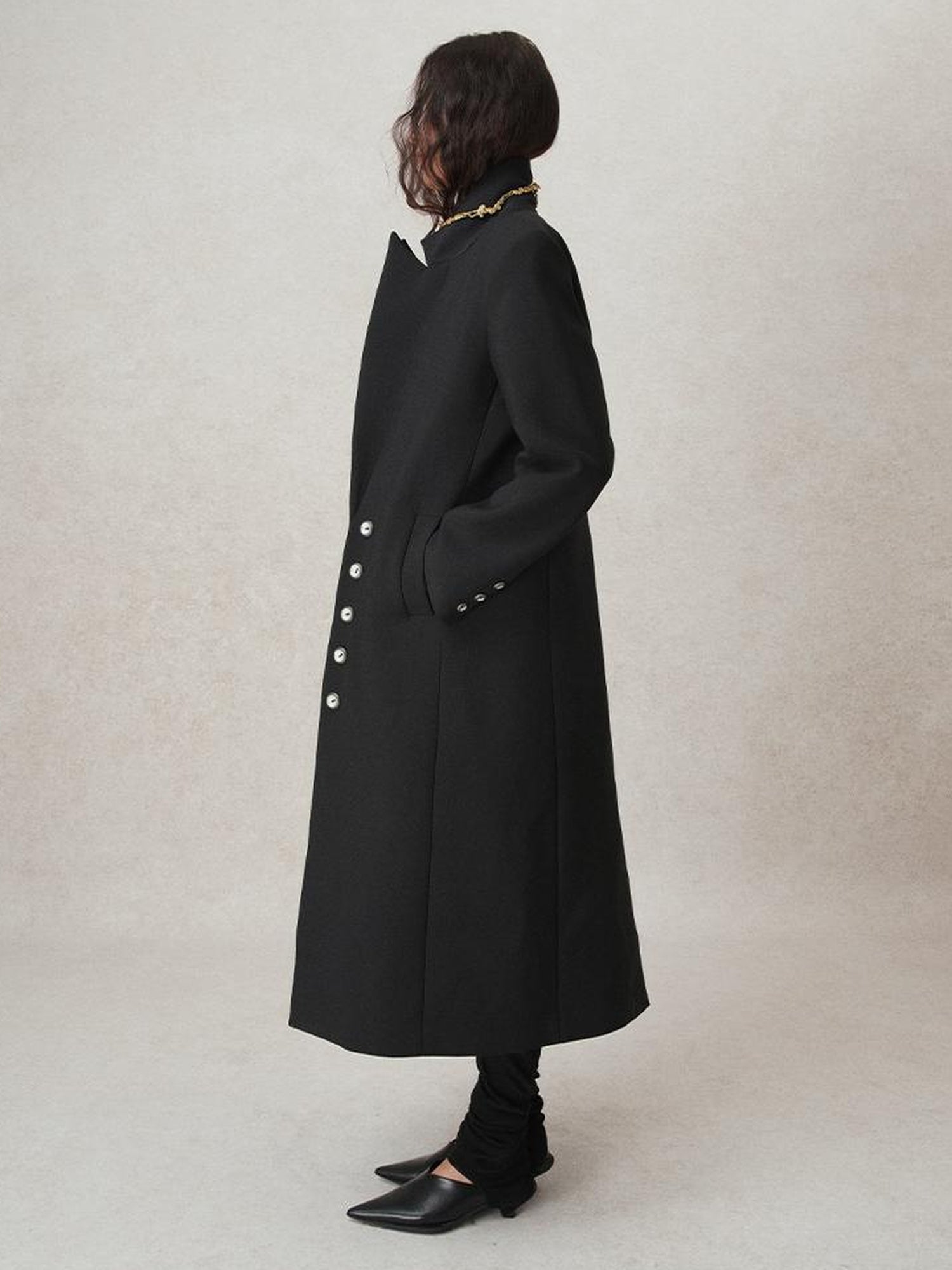 AnnoMundi Straight Cut Longline Blazer With Fringe Brooch