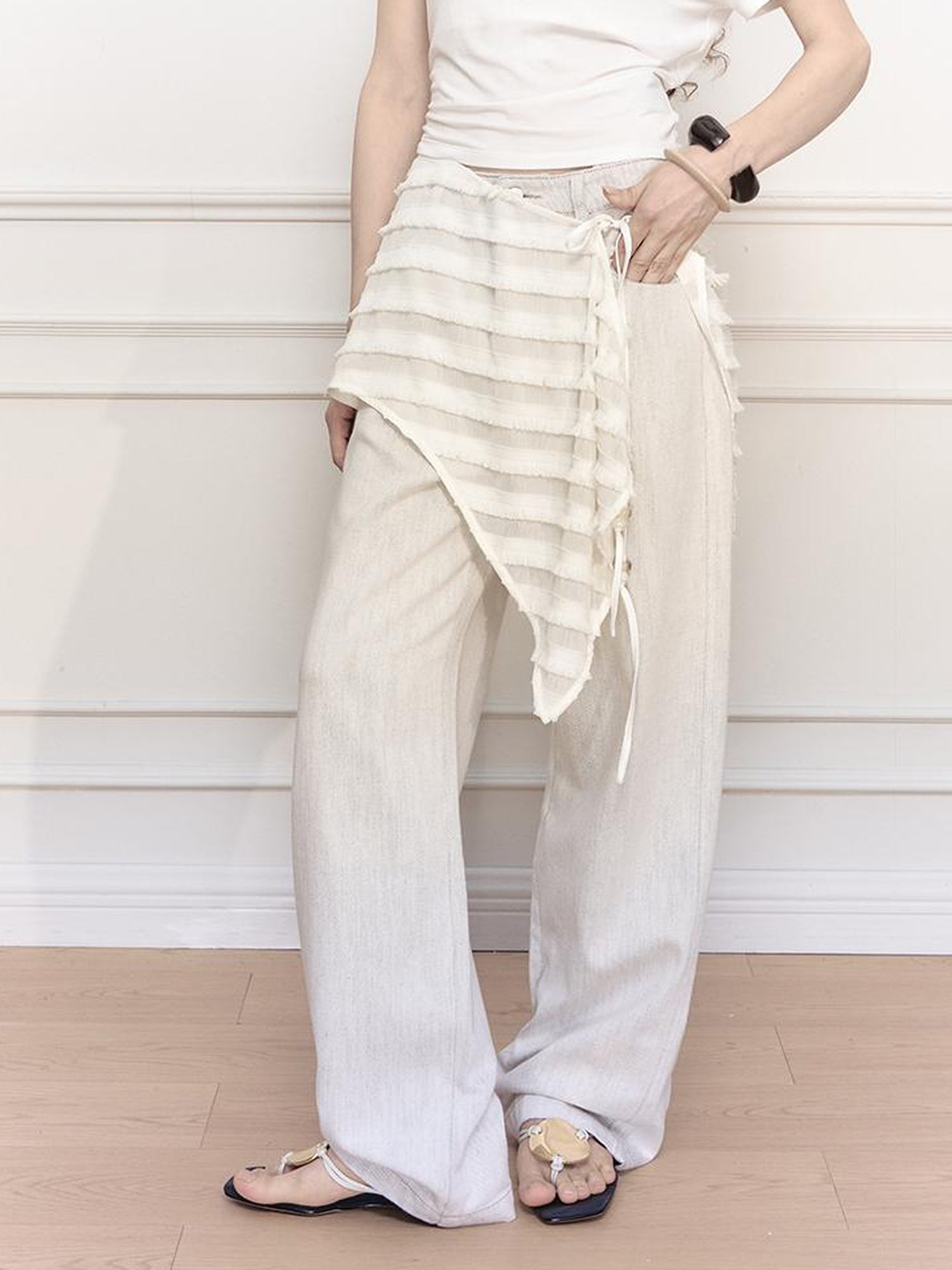 AnnoMundi Straight Denim With Detachable Beaded Fringe