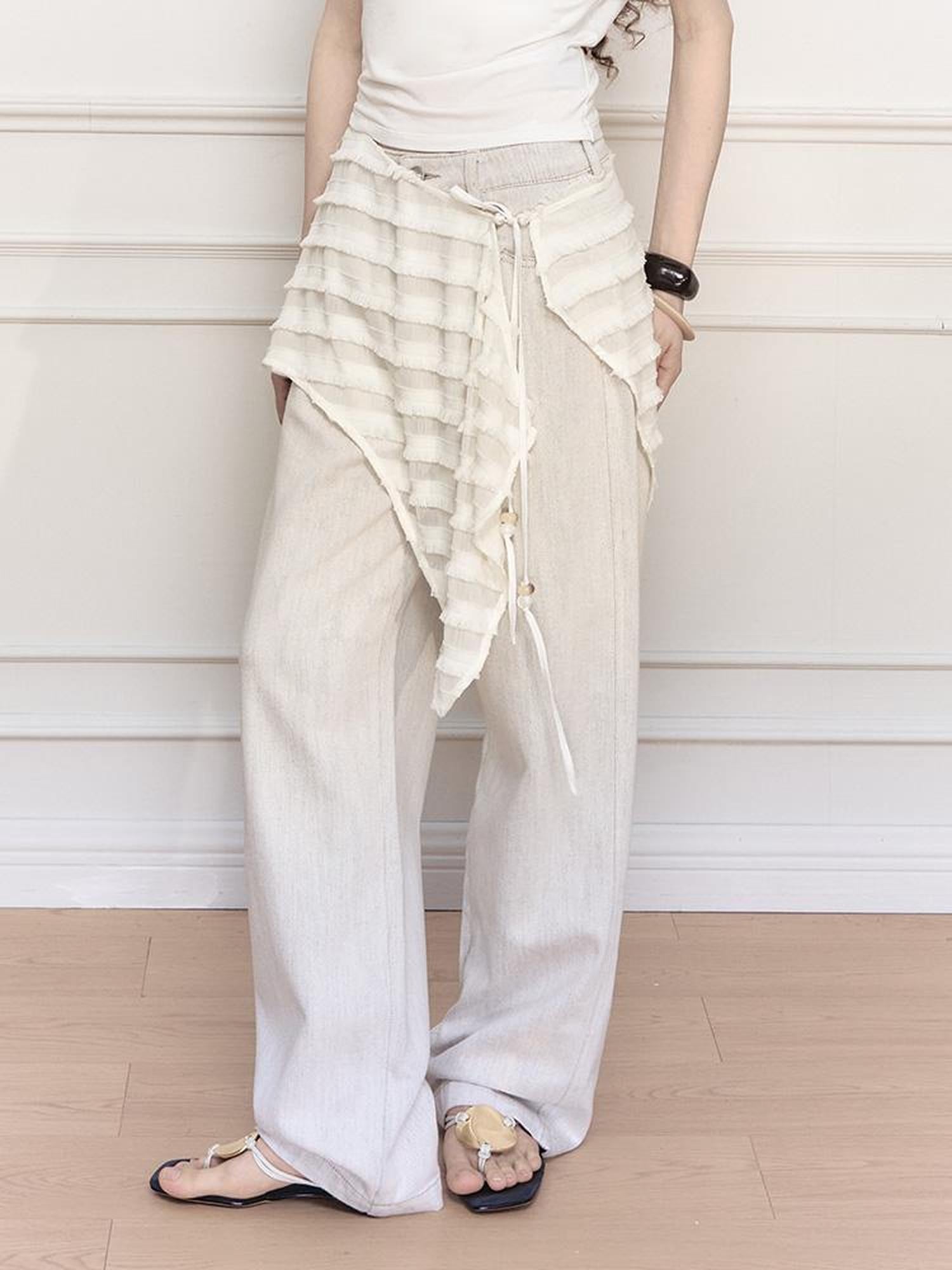 AnnoMundi Straight Denim With Detachable Beaded Fringe