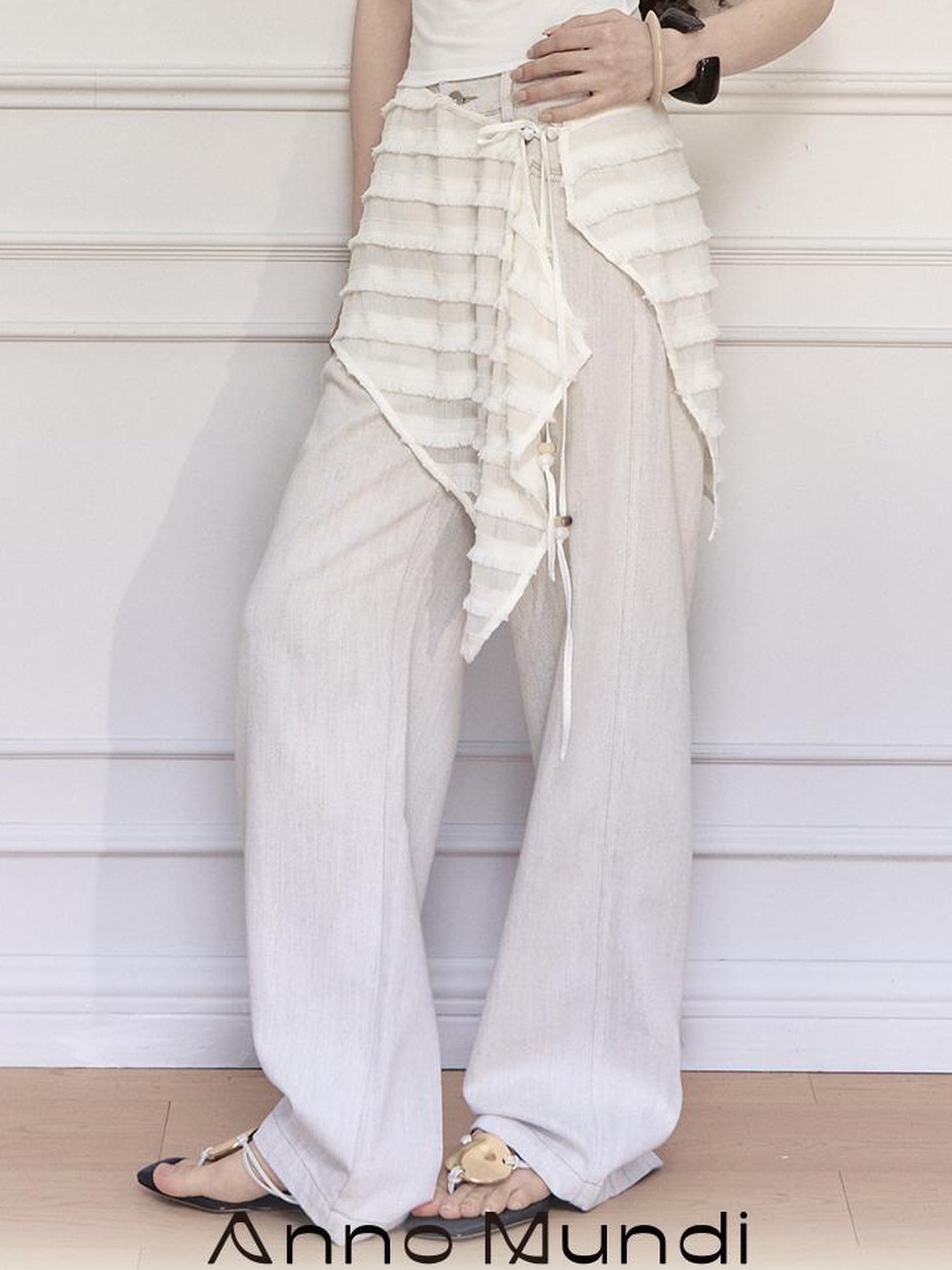 AnnoMundi Straight Denim With Detachable Beaded Fringe