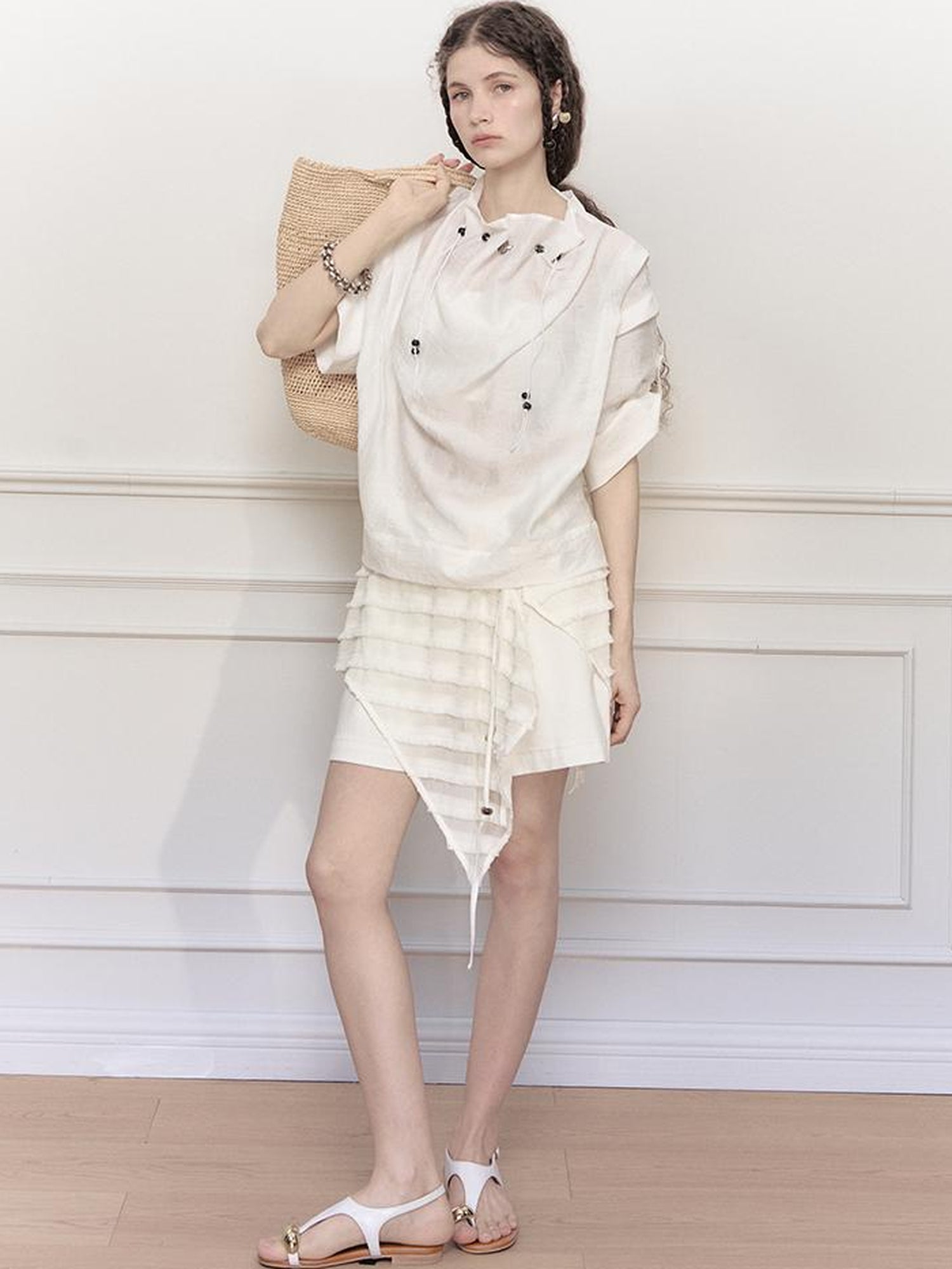 AnnoMundi Straight Denim With Detachable Beaded Fringe