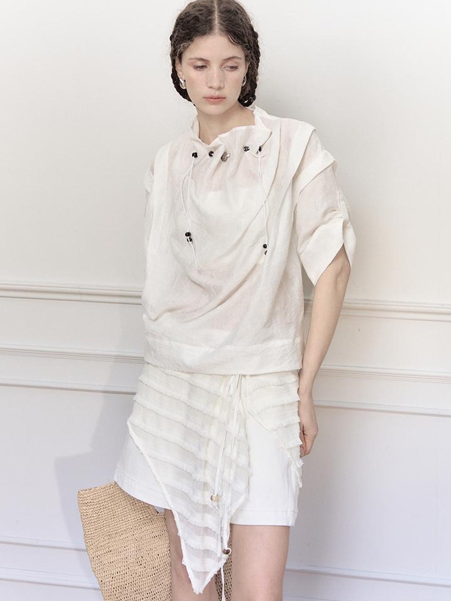 AnnoMundi Straight Denim With Detachable Beaded Fringe