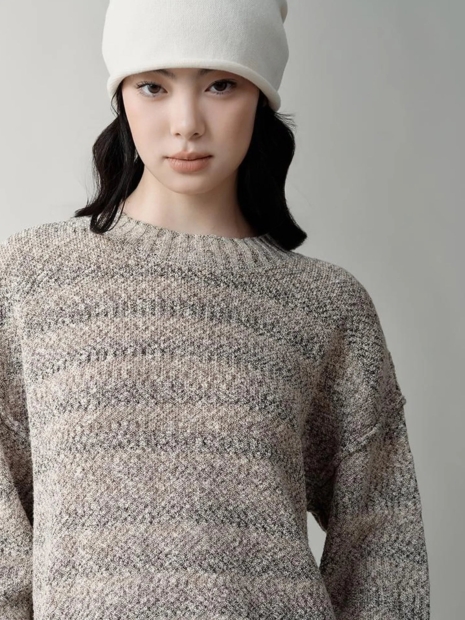 Striped Relaxed Fit Round Neck Sweater